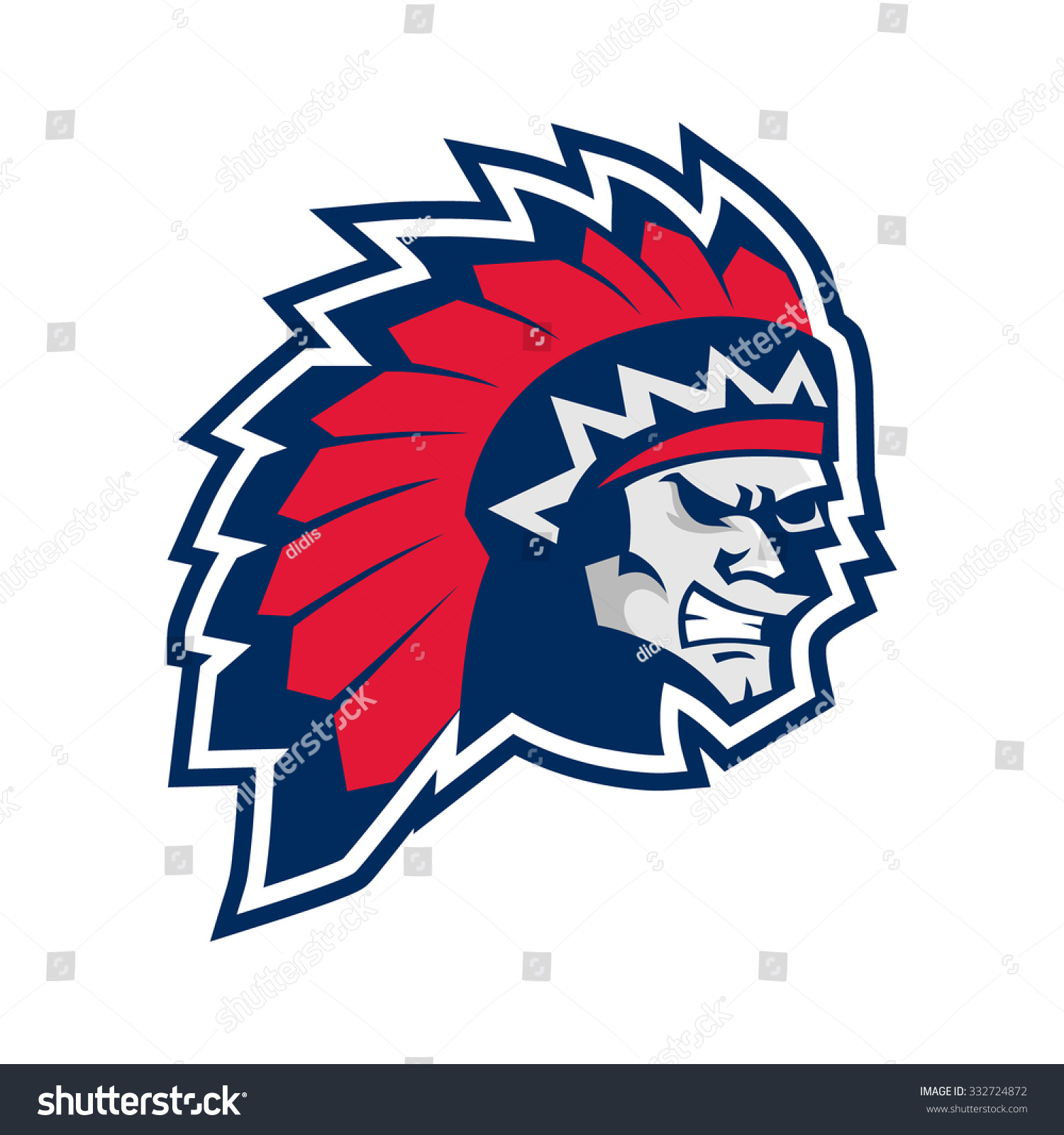 Indian Chief Vector, Sport Logo - 332724872 : Shutterstock