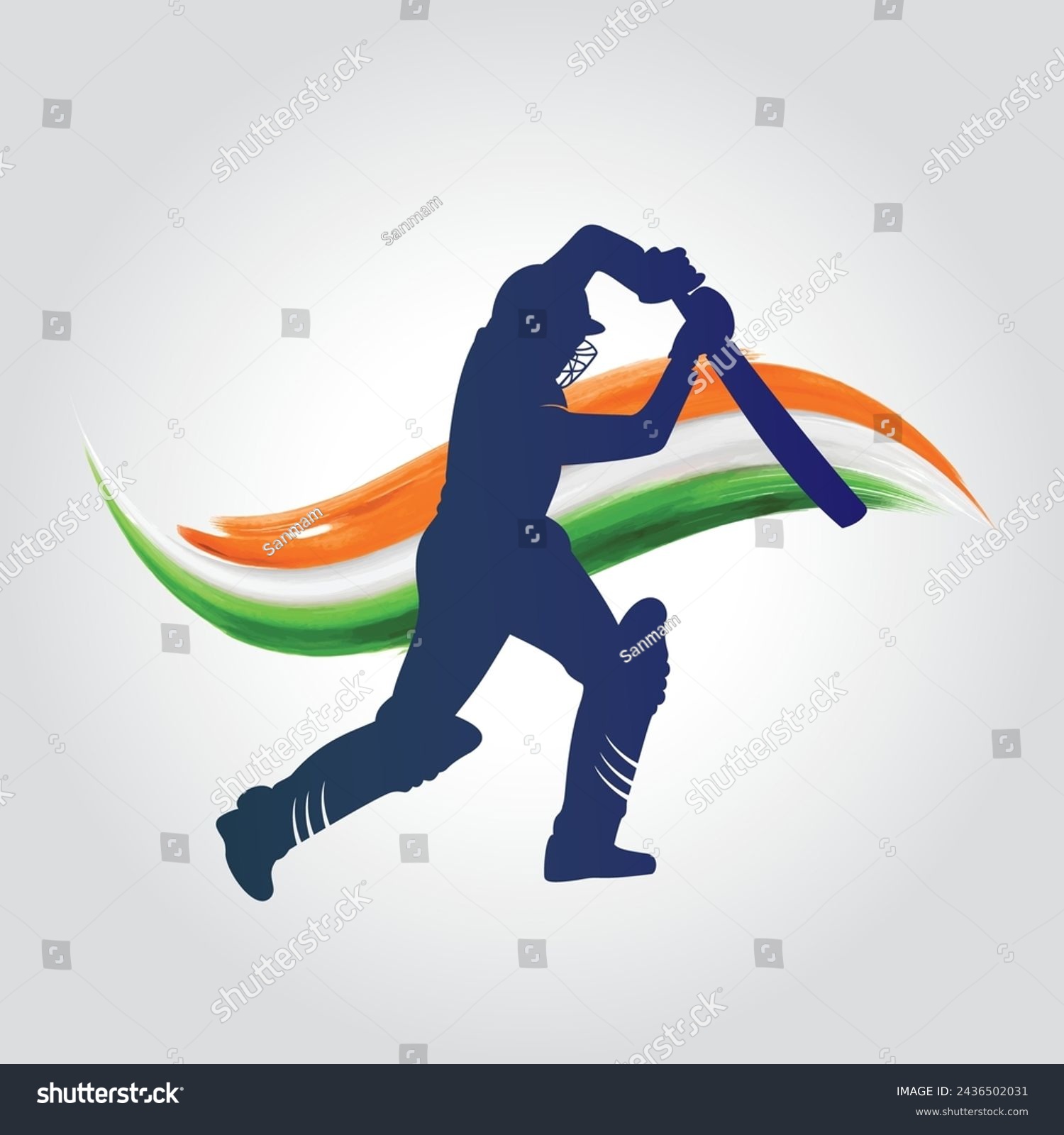 SVG of Indian cricket player vector Indian batsmen playing cricket vector svg