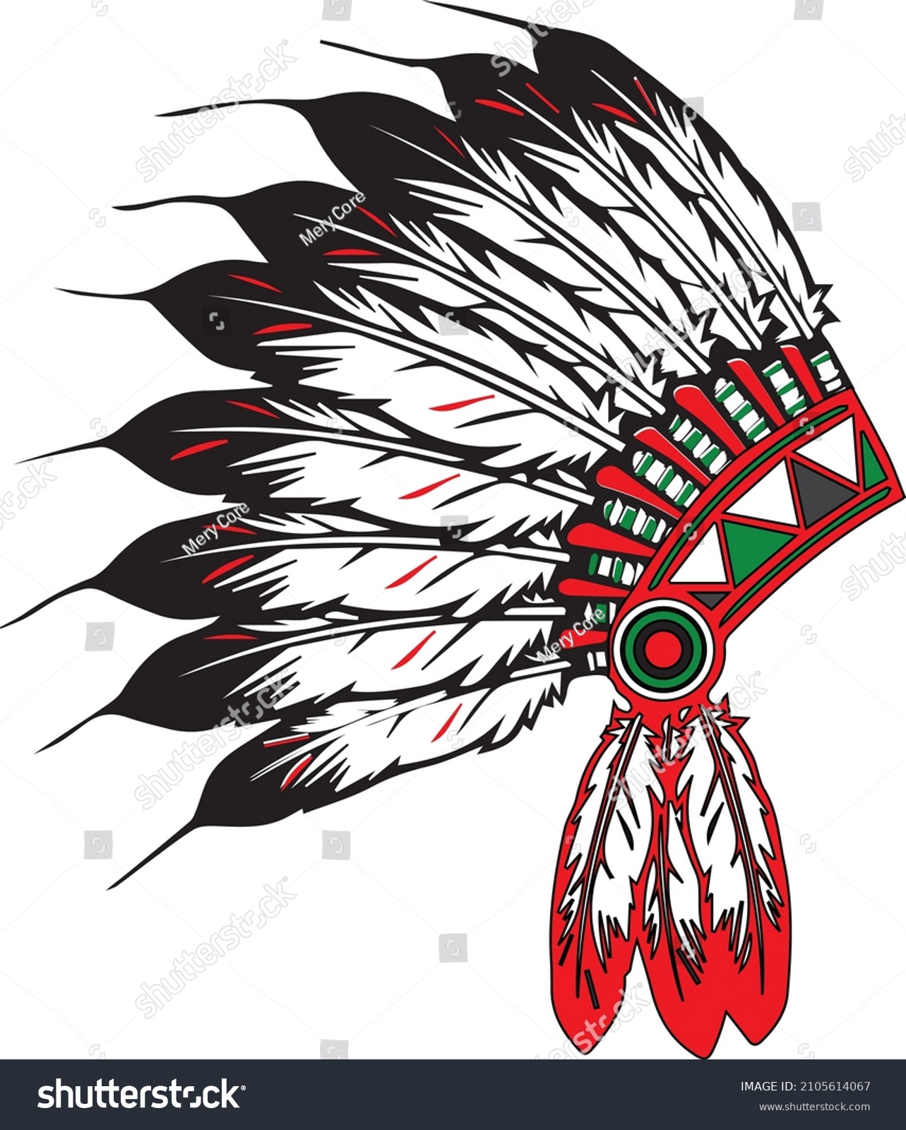 Indian Crown Leader Native American Headdress Stock Vector (Royalty ...