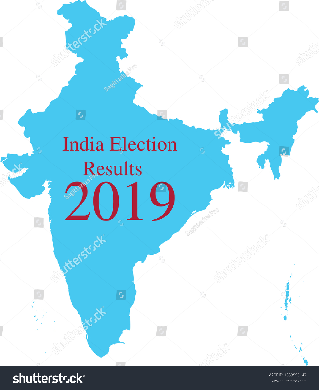 Indian Election Results 2019 Map Stock Vector Royalty Free 1383599147