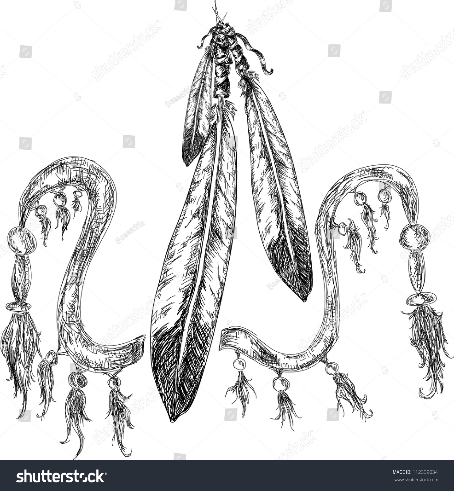 Indian Feathers Stock Vector 112339034 - Shutterstock