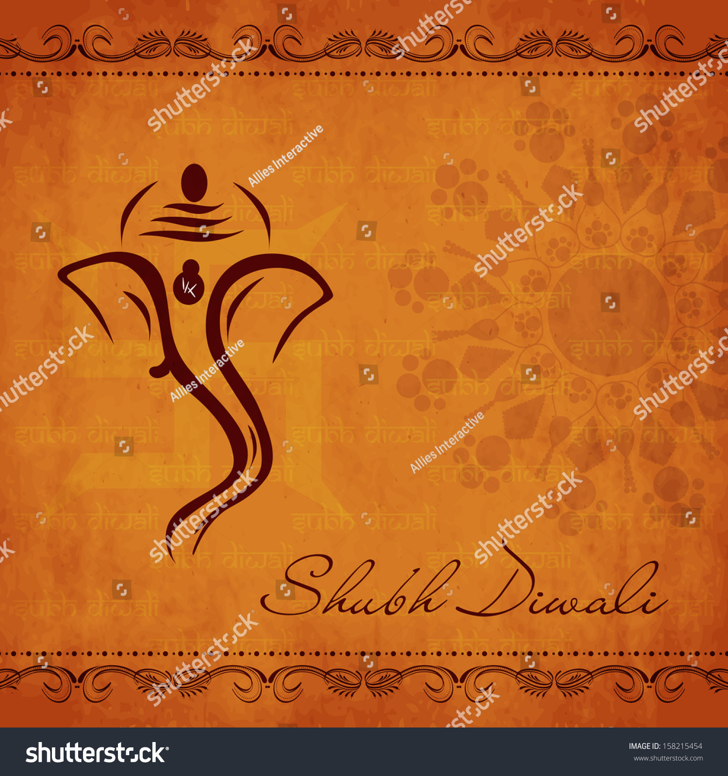 Indian Festival Lights Shubh Diwali Happy Stock Vector 158215454 ...