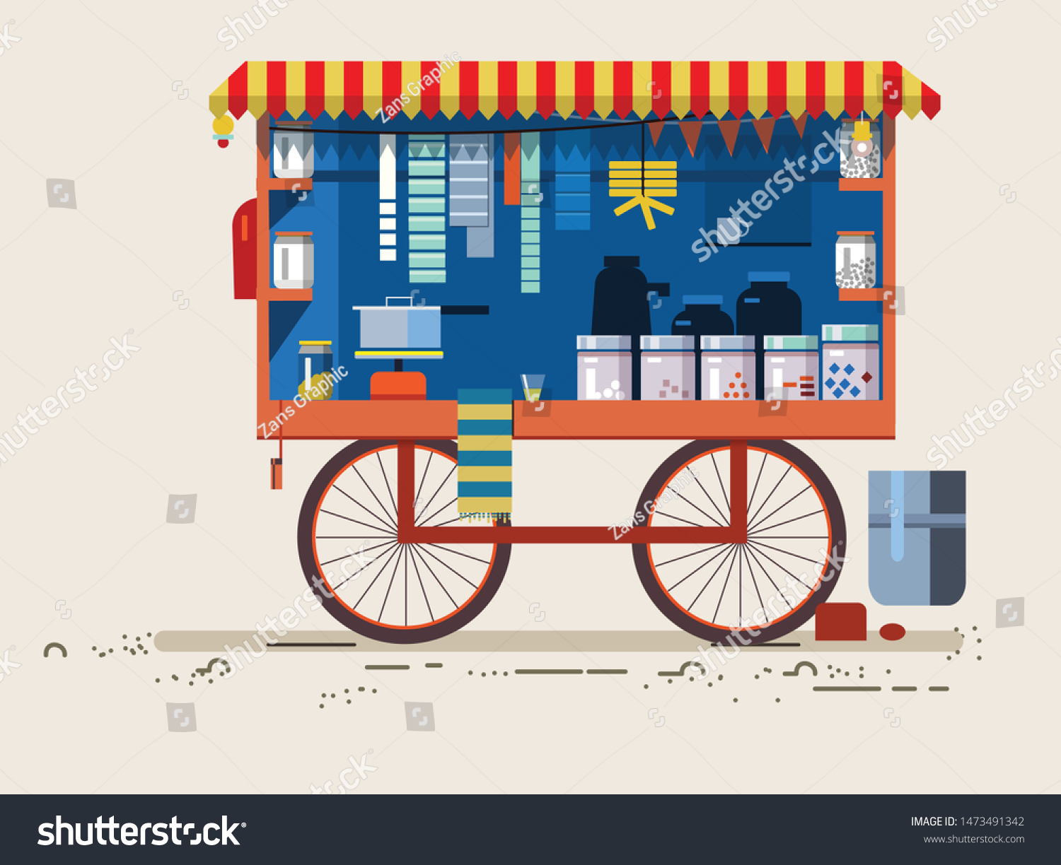 SVG of Indian Food Cart Design Art Work Background svg