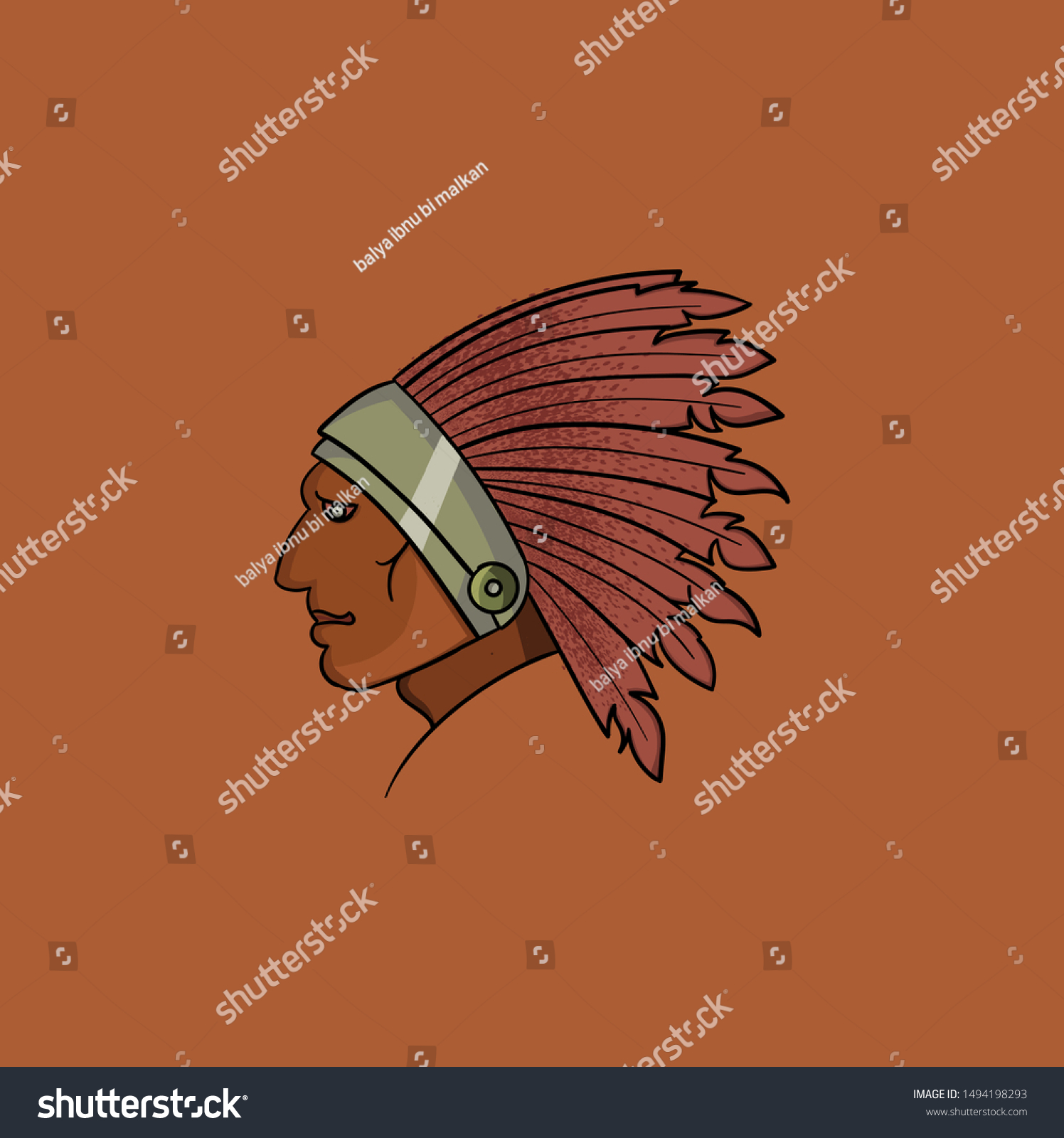 Indian Head Mascot Vector Logo Stock Vector Royalty Free 1494198293 5961