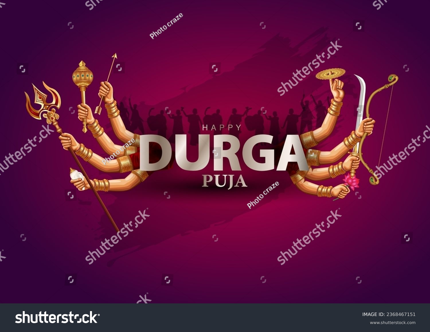 SVG of indian Hindu God durga Face in Happy Durga Puja Subh Navratri background. vector illustration design svg