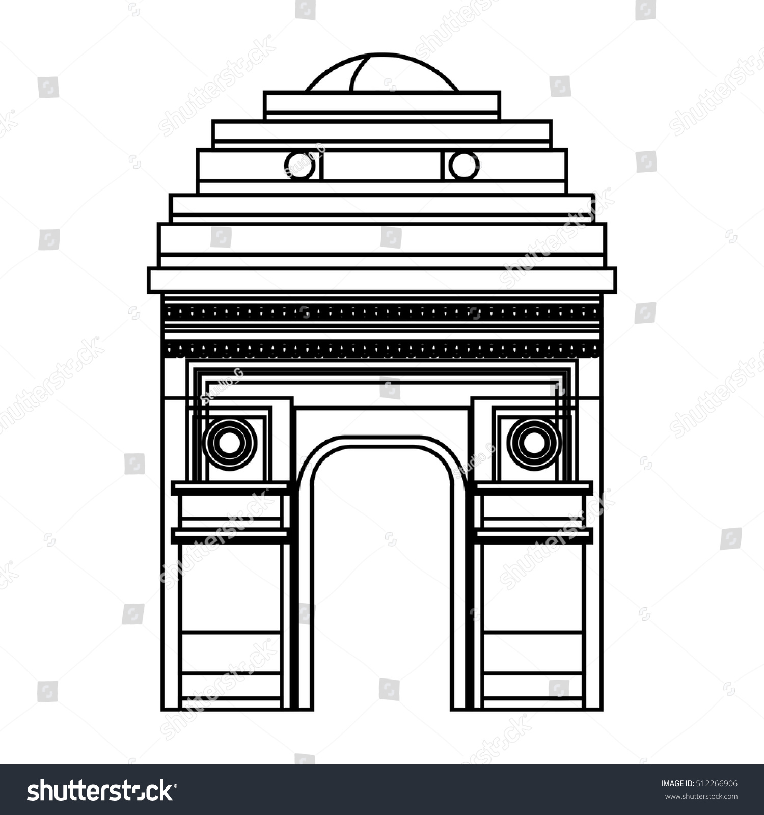 Indian Landmark Building Icon Stock Vector (Royalty Free) 512266906 ...