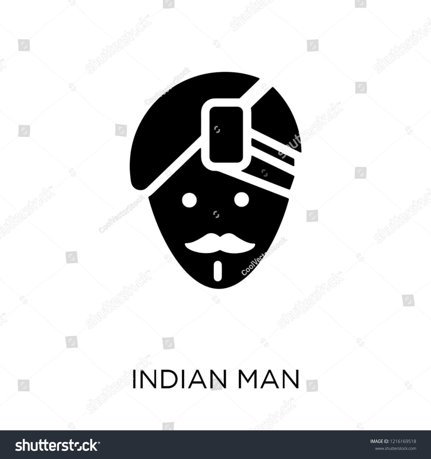 Indian Man Icon Indian Man Symbol Stock Vector (Royalty Free ...