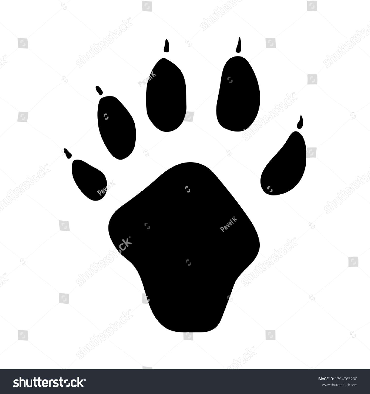 SVG of Indian Marten Footprint. Black Silhouette Design. Vector Illustration. svg