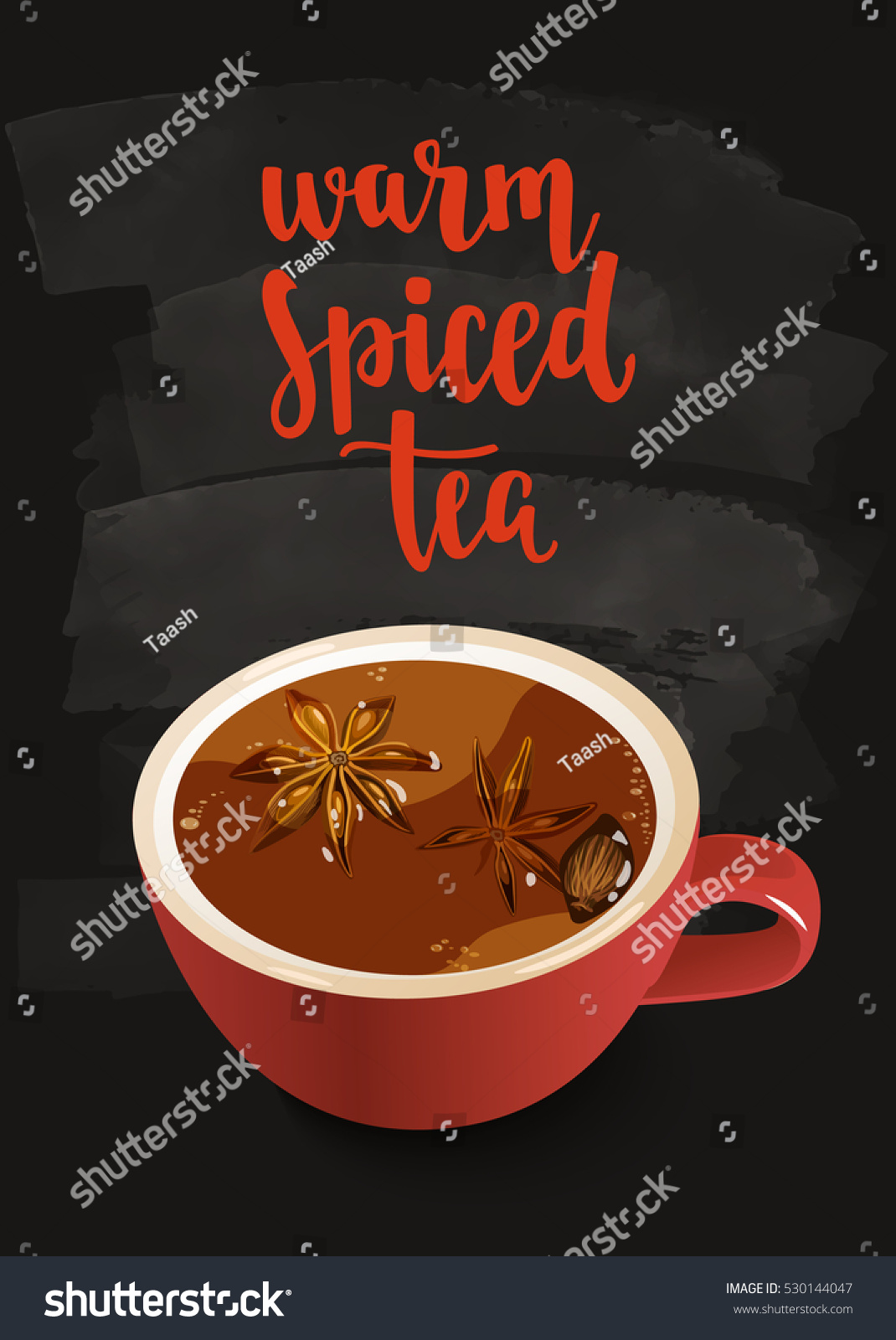 Indian Masala Tea Warming Beverage Spices Stock Vector (Royalty Free ...