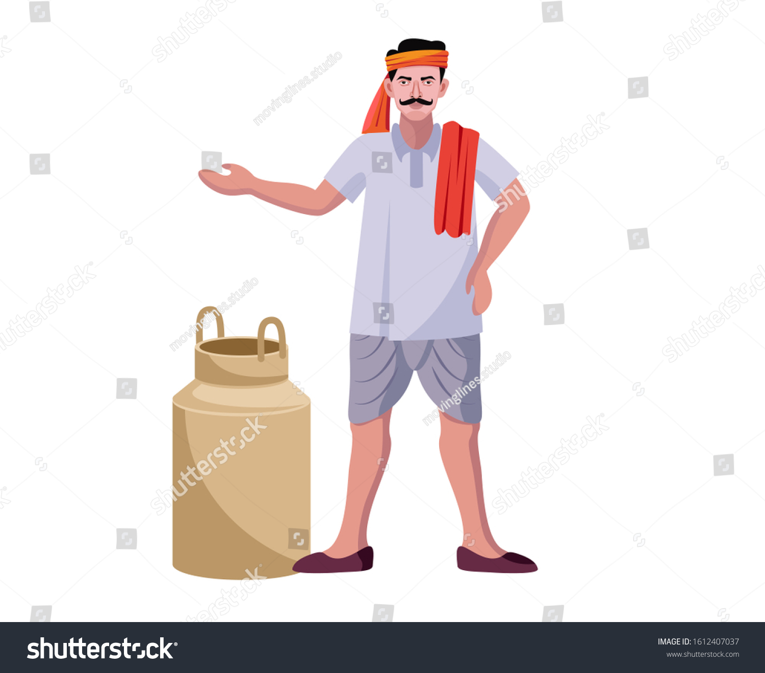 indian milkman farmer standing isolated vector stock vector royalty free 1612407037 https www shutterstock com image vector indian milkman farmer standing isolated vector 1612407037