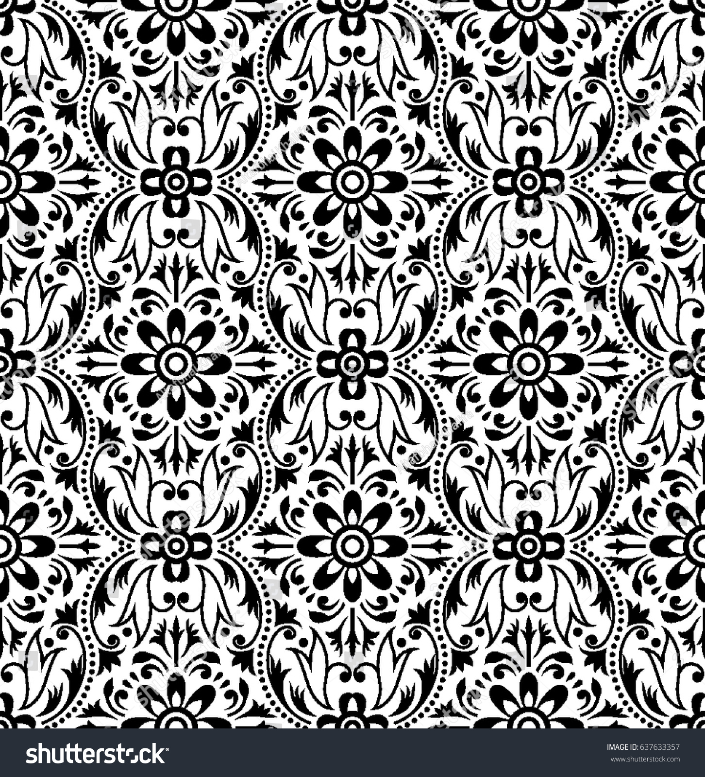 Indian Motif Pattern Vector Stock Vector (Royalty Free) 637633357 ...