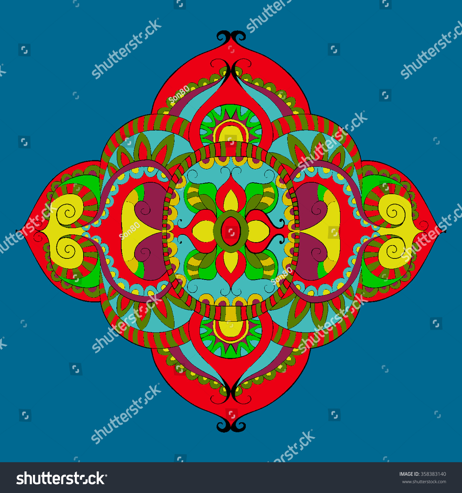 Indian Motif Vector Stock Vector (Royalty Free) 358383140 | Shutterstock