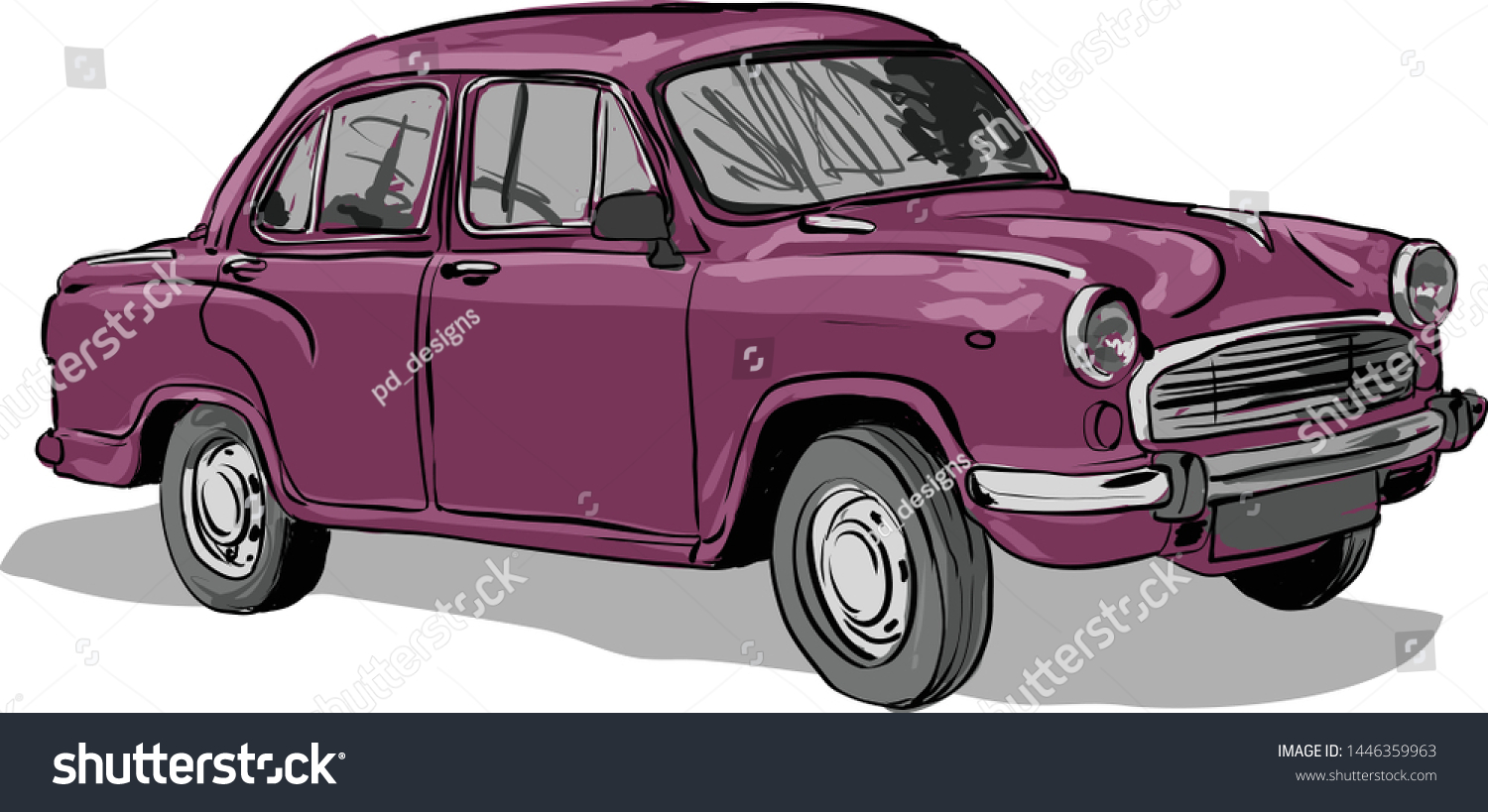 Indian Old Car Vector Illustration のベクター画像素材 ロイヤリティフリー