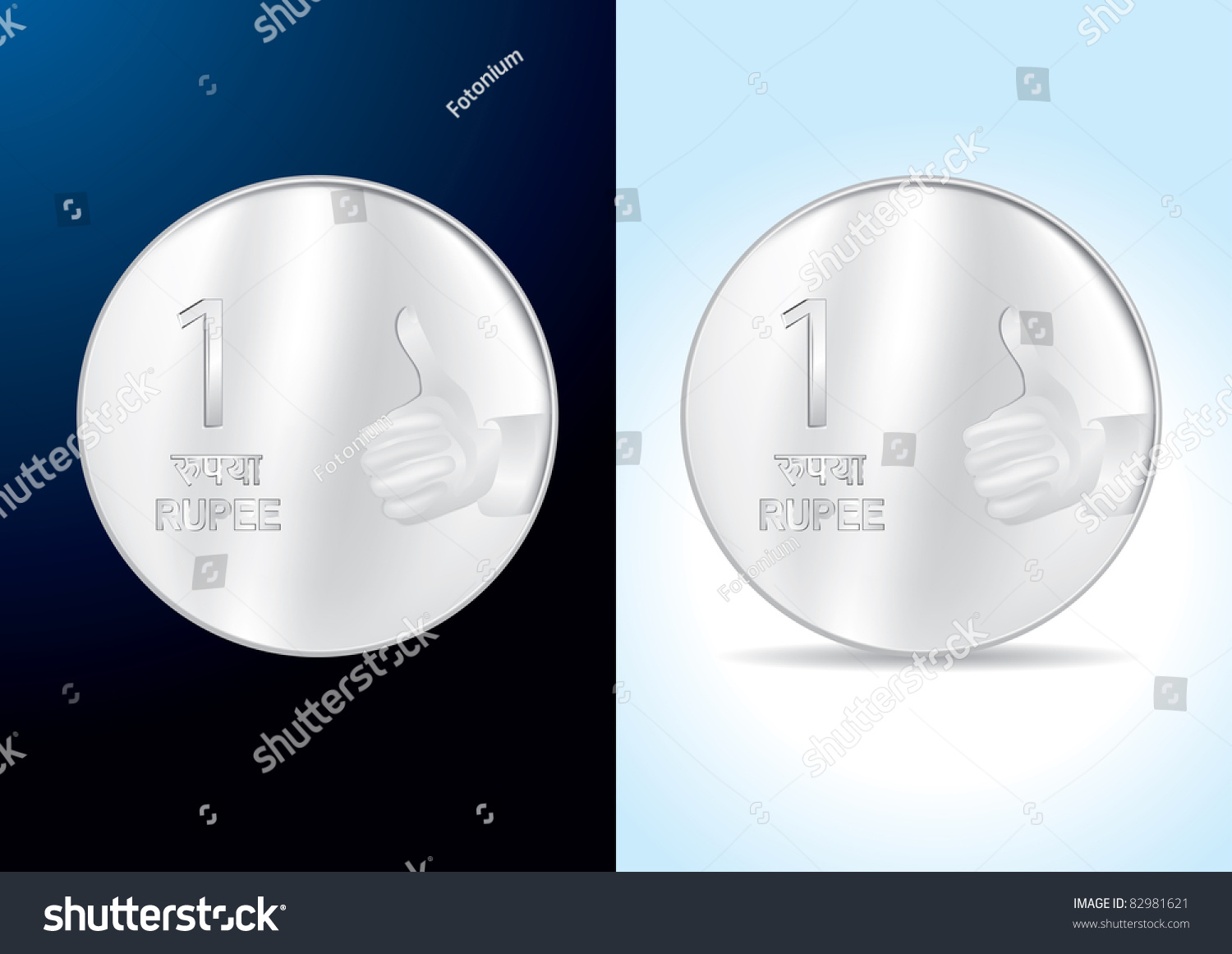 SVG of Indian One Rupee Coin - Vector Illustration svg