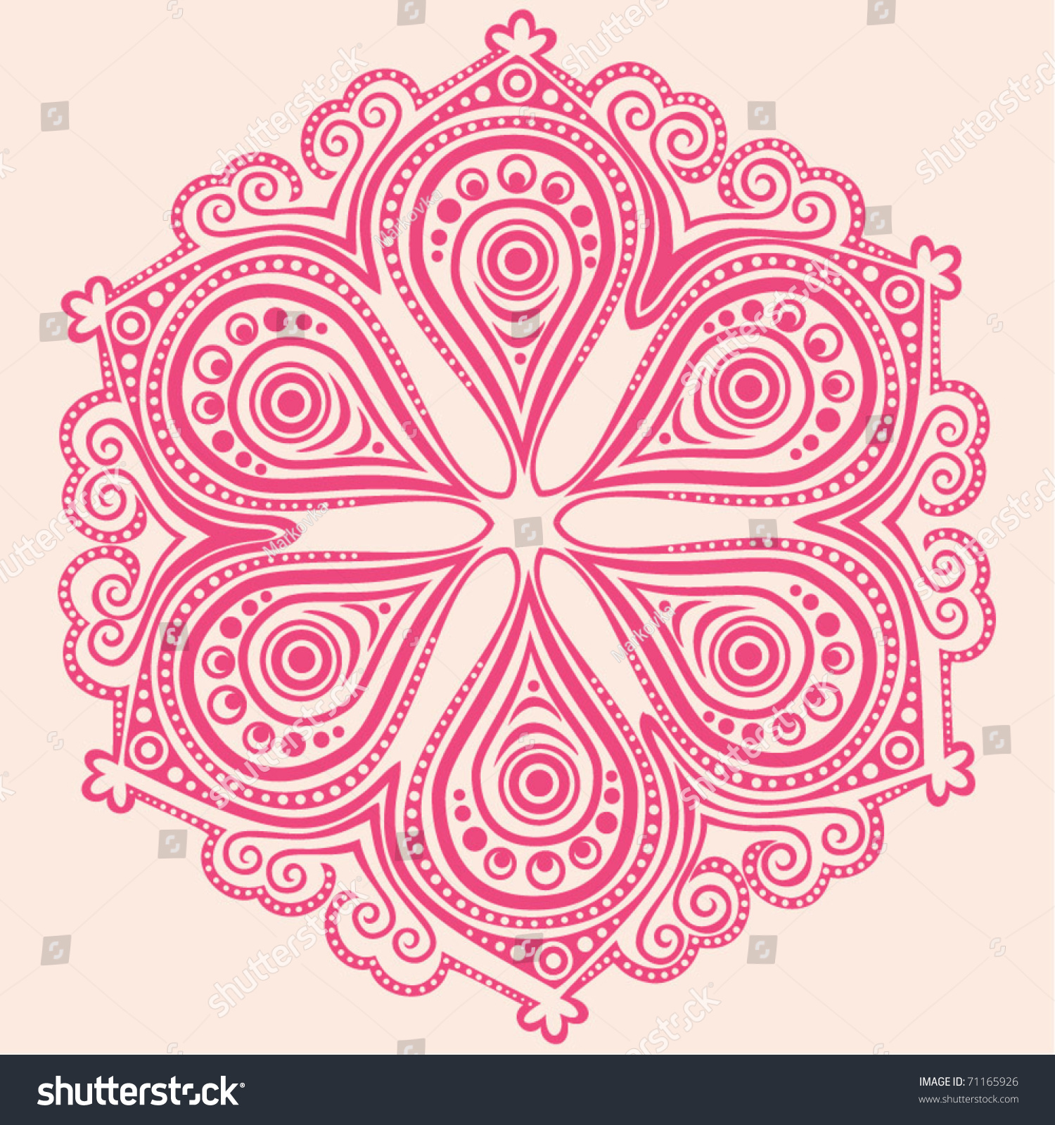 Indische Ornamente Kaleidoskopische Blumenmuster Mandala Auf Stock Vektorgrafik Lizenzfrei