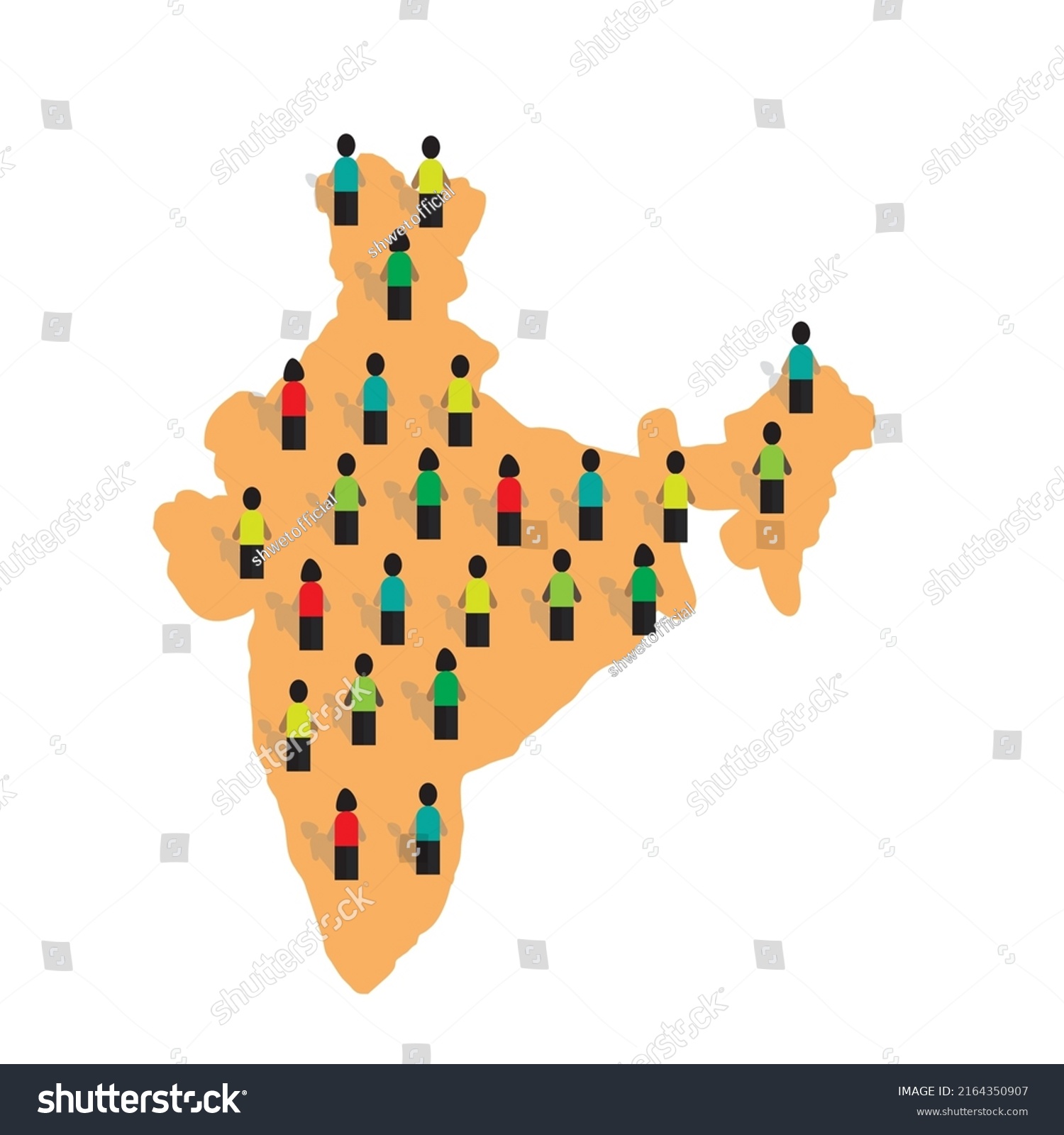 Indian Population Population Info Graphic Vector Stock Vector (Royalty