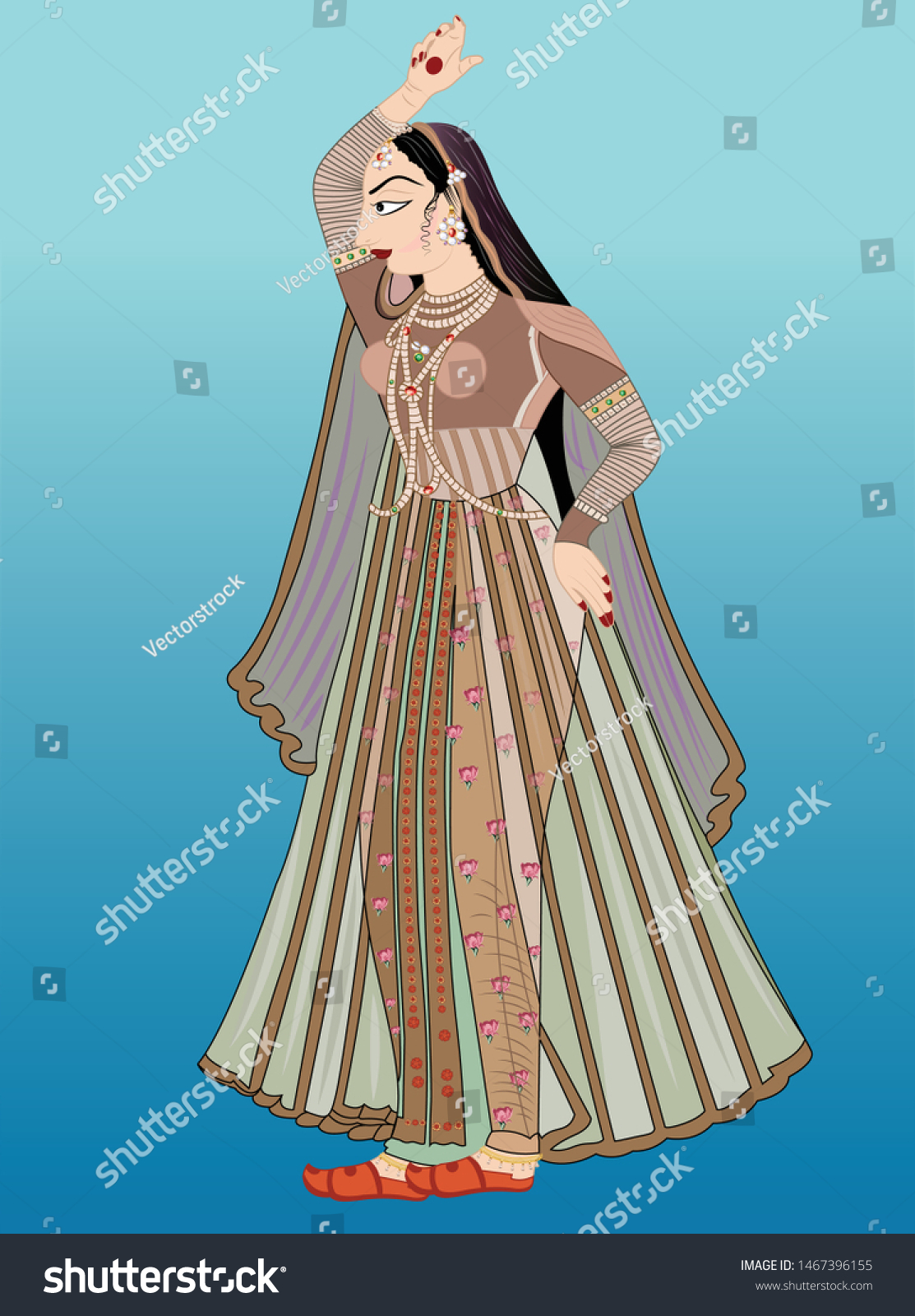 Indian Queen Princess Portrait Inspired By Stock Vector (Royalty Free ...