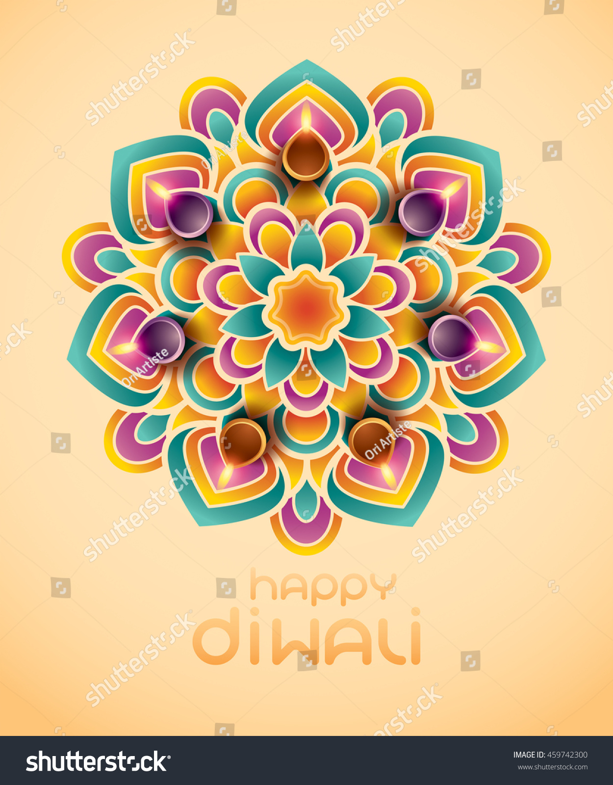 Indian Rangoli Traditional Indian Art Decorating Stock Vector (Royalty ...