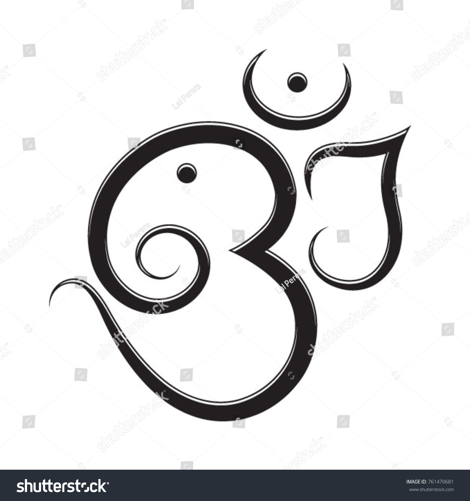 Indian Religious Symbol Blackvector Drawing Stock Vector (Royalty Free ...