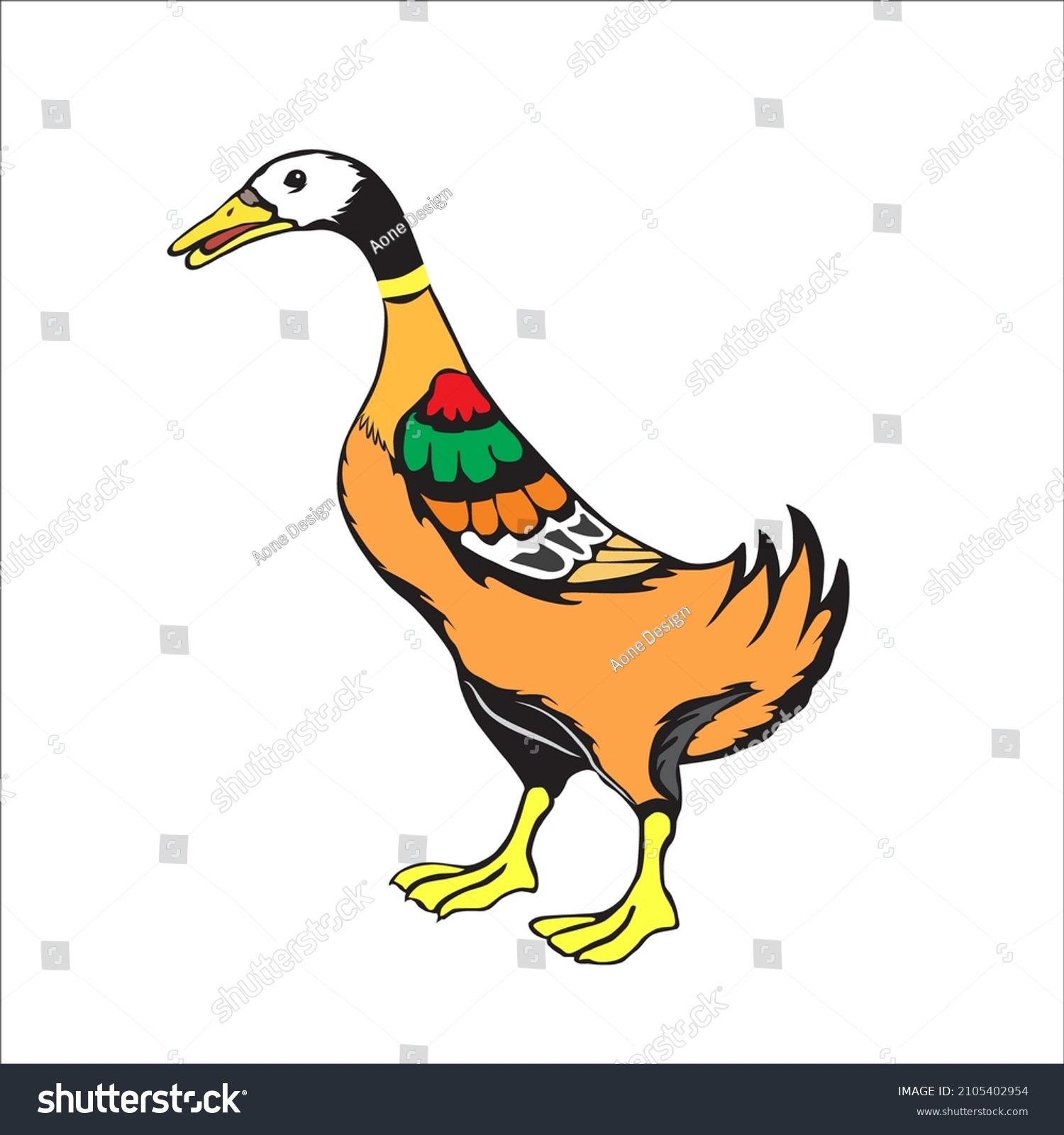 SVG of Indian Runner duck in cartoon style. Vector illustration on a white background.
duck svg