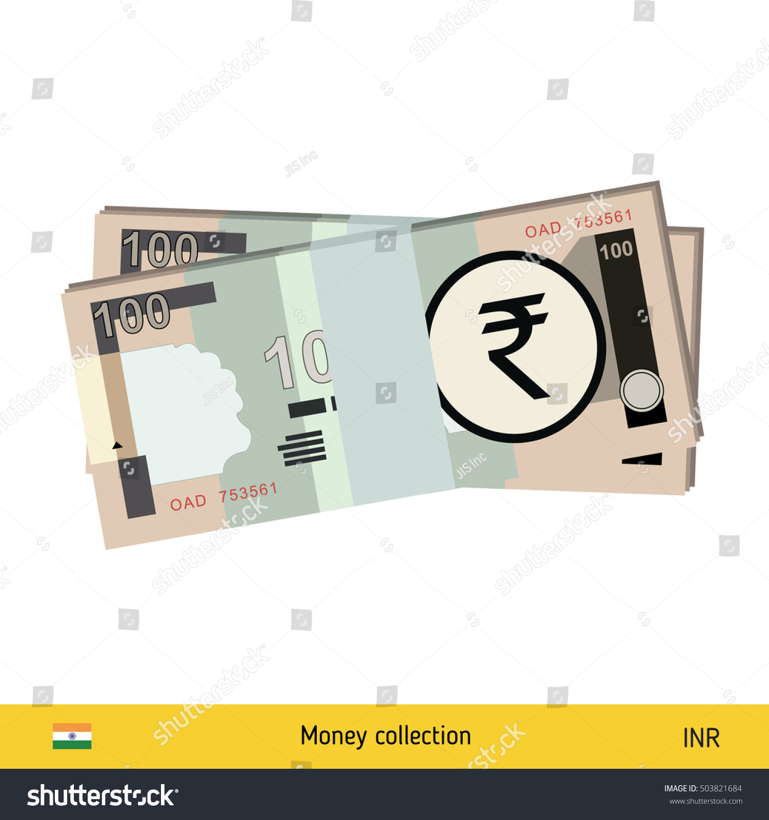 SVG of Indian rupee banknote.  svg