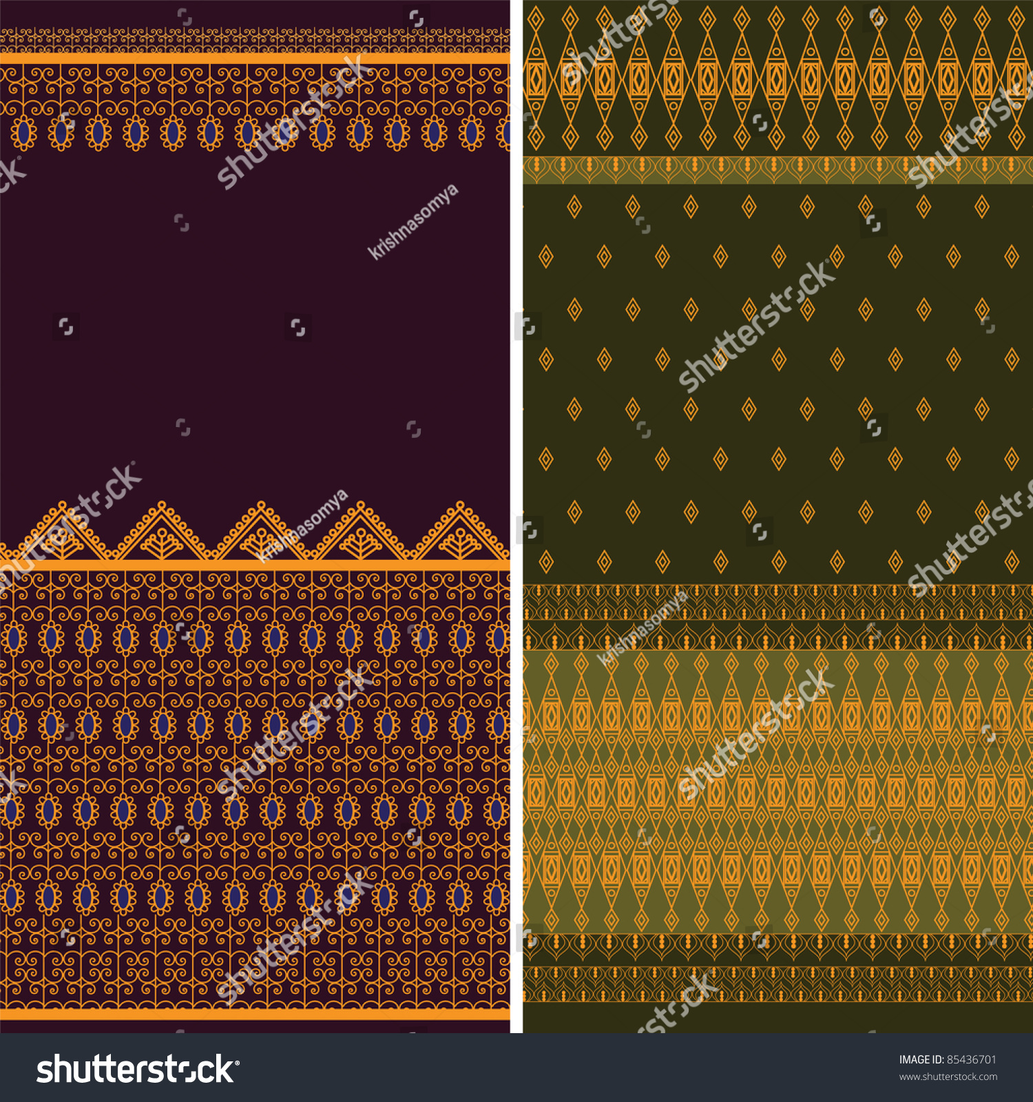 Indian Sari Borders Detailed Easily Editable Stock Vector Royalty Indian Sari Borders detailed and easily editable