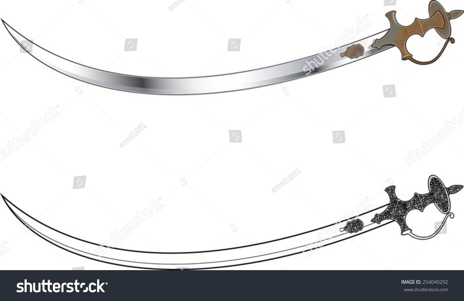 Indian Talwar Sword Stock Vector 254040292 - Shutterstock