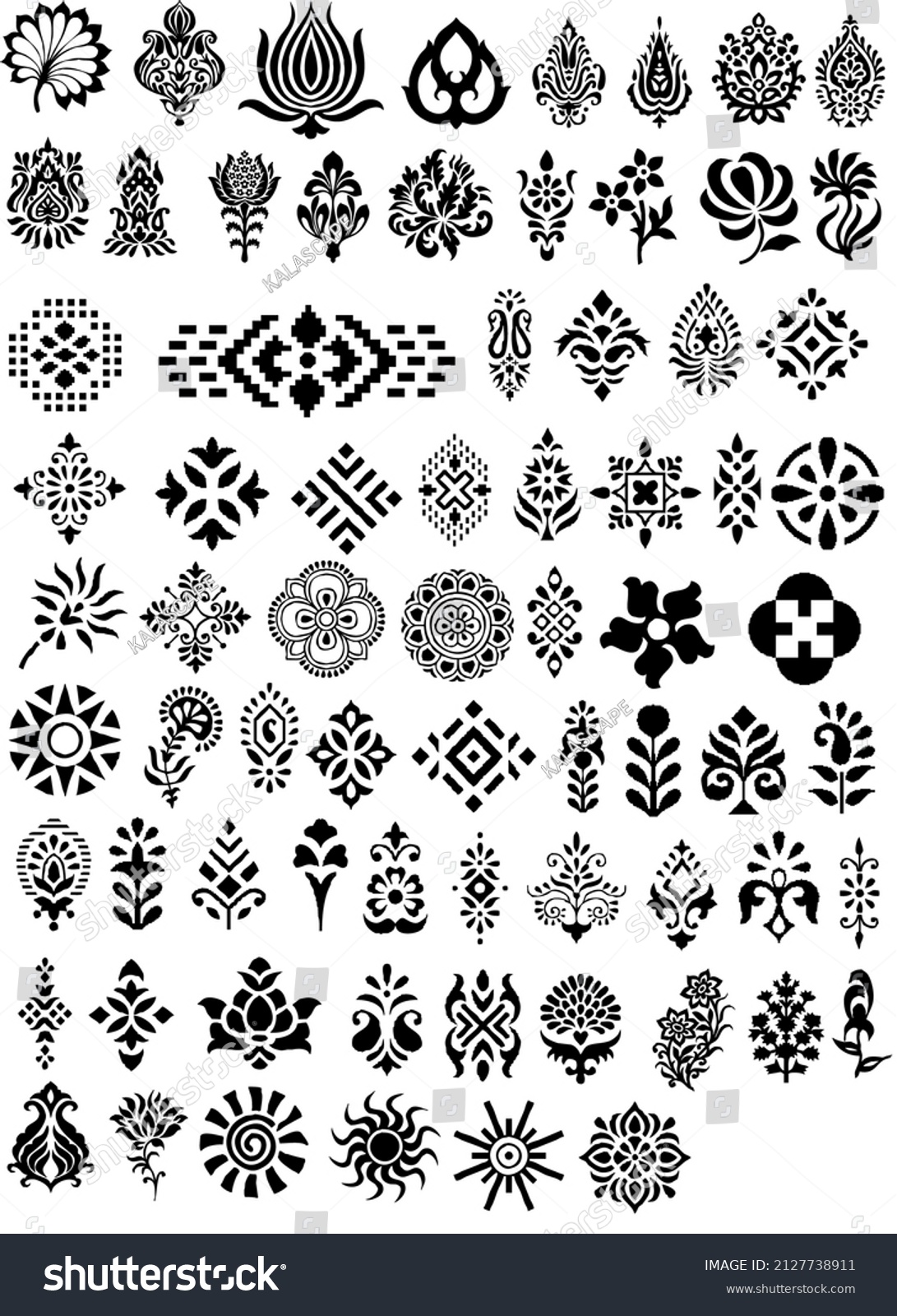 Indian Textile Motifs Digital Textile Motif Stock Vector (royalty Free 