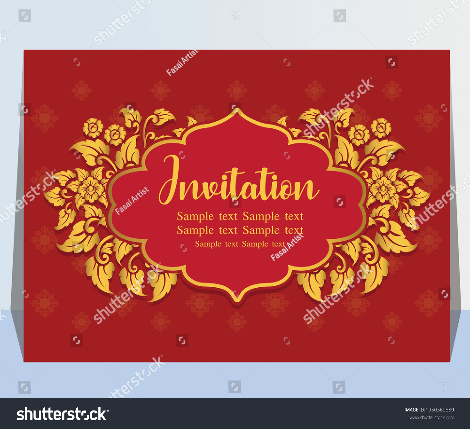 Indian Wedding Invitation Card Abstract Background Stock Vector 