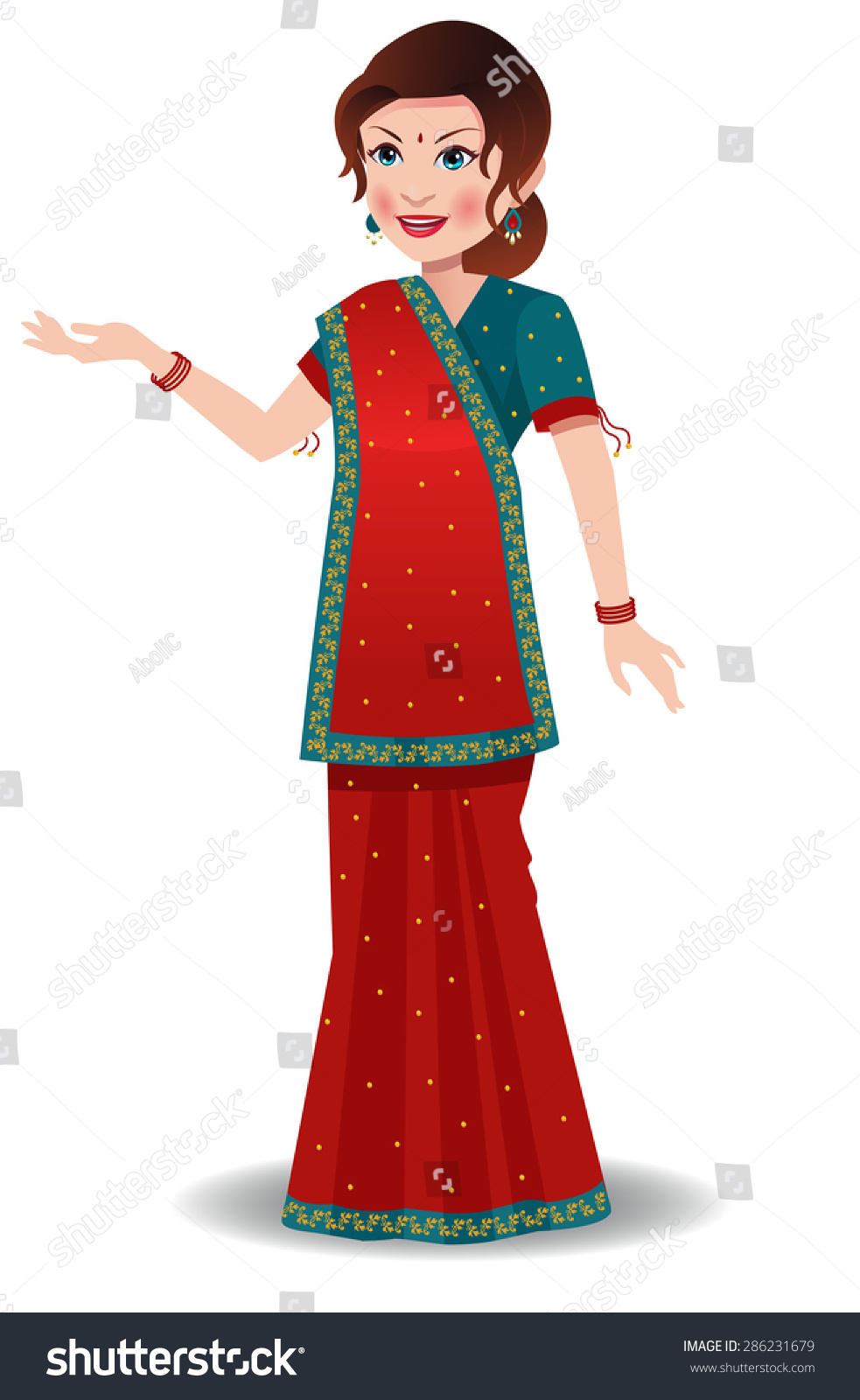 Indian Woman Wearing Saree Wore State Stock Vector 286231679 - Shutterstock