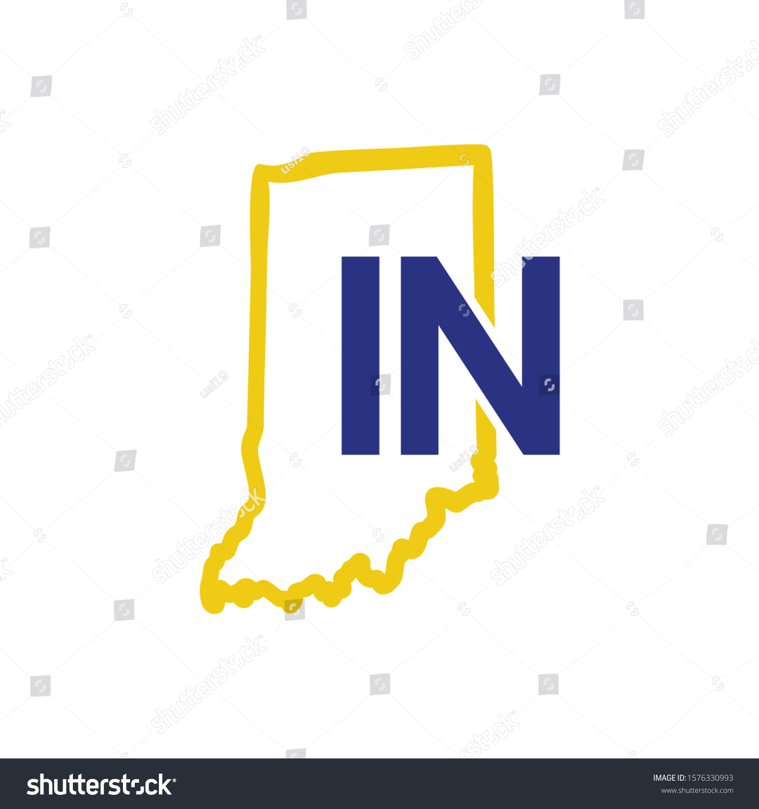 Indiana Outline Logo Template 002 Stock Vector (Royalty Free ...