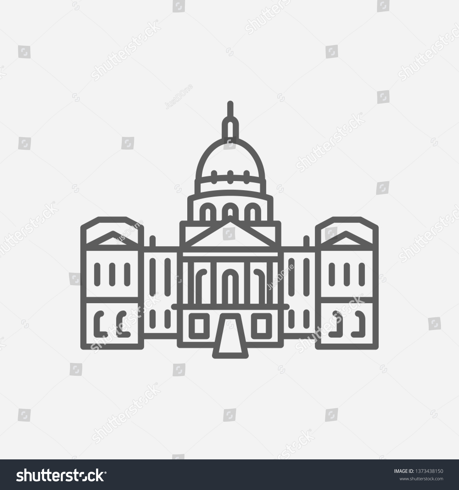 Indiana State Capitol Icon Line Symbol Stock Vector (Royalty Free ...