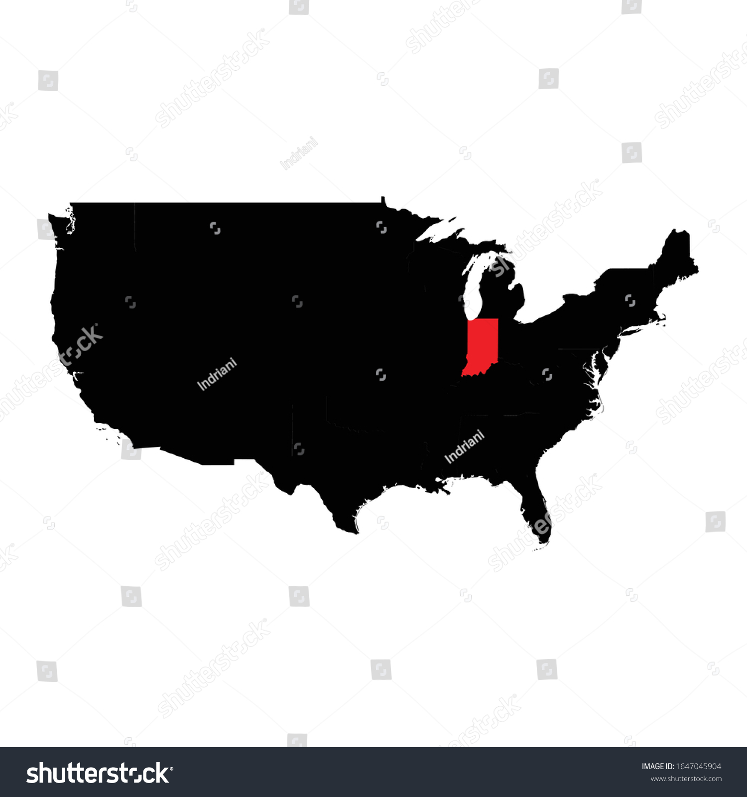 Indiana States Highlighted On Usa Map Stock Vector (Royalty Free ...