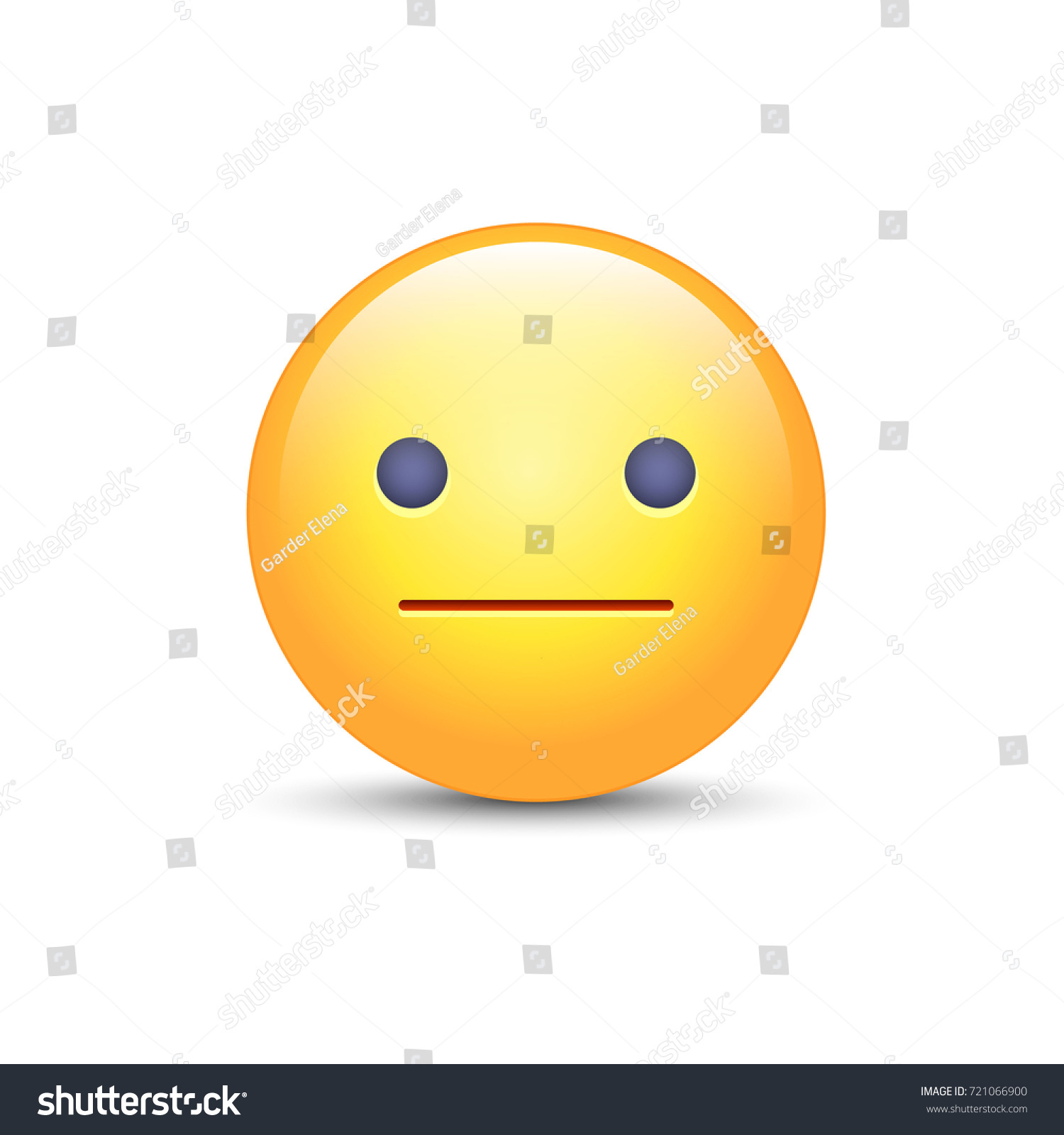 Indifferent Cartoon Icon Expressionless Emoticon Face Stock Vector ...