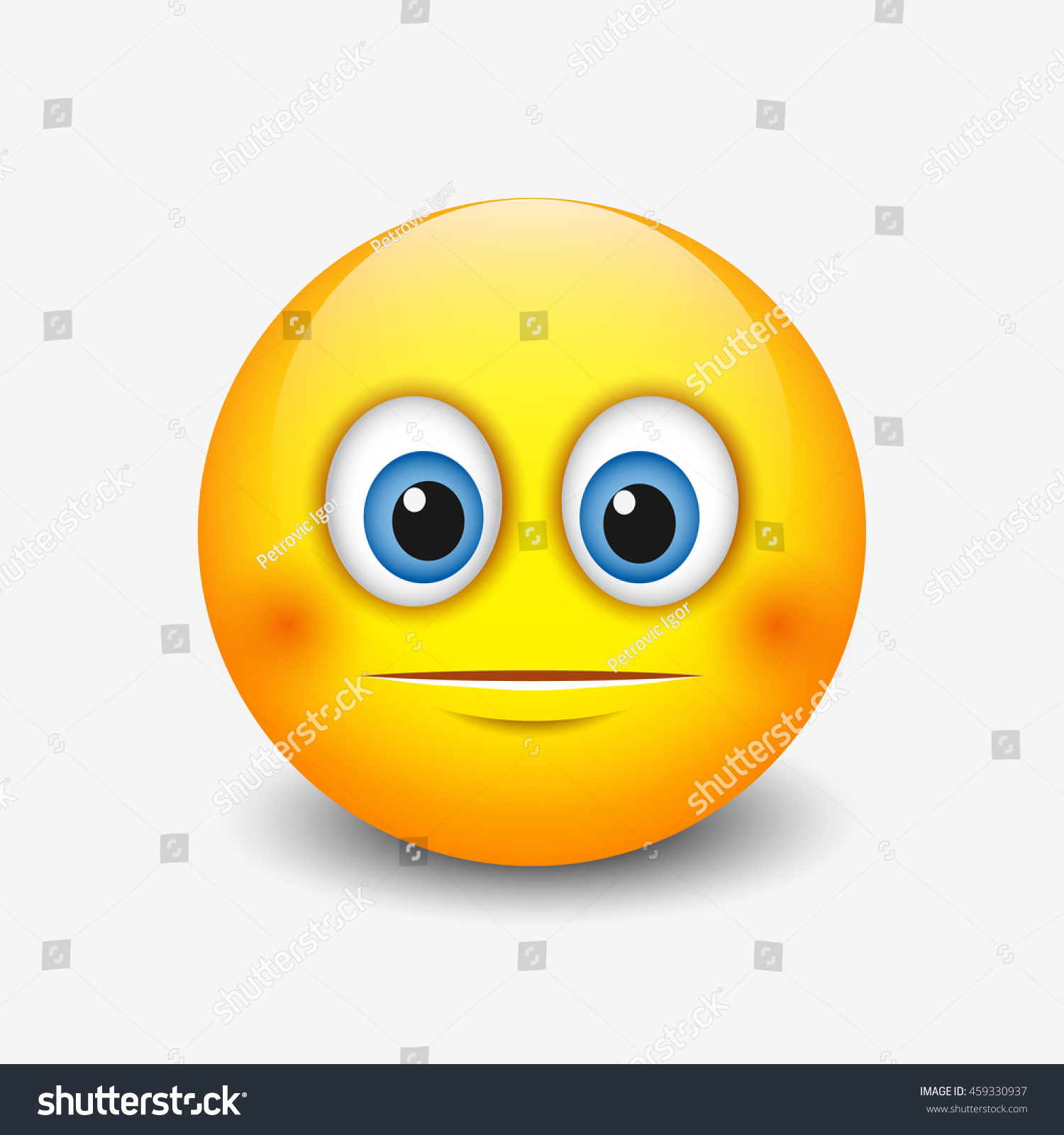 Indifferent Cute Emoticon Smiley Emoji Vector Illustration Vector ...