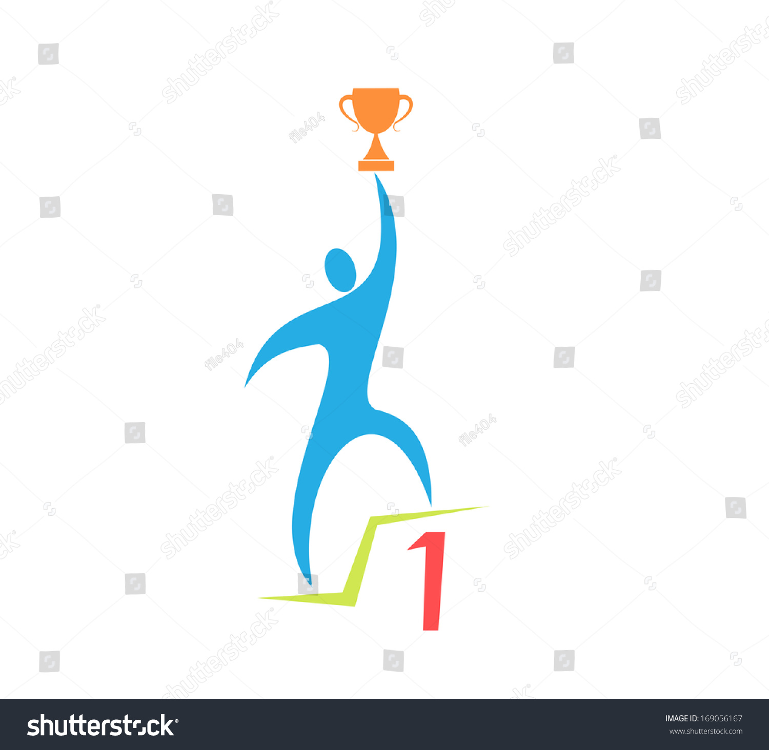 Individual Champion With A Cup Stock Vector Illustration 169056167 ...