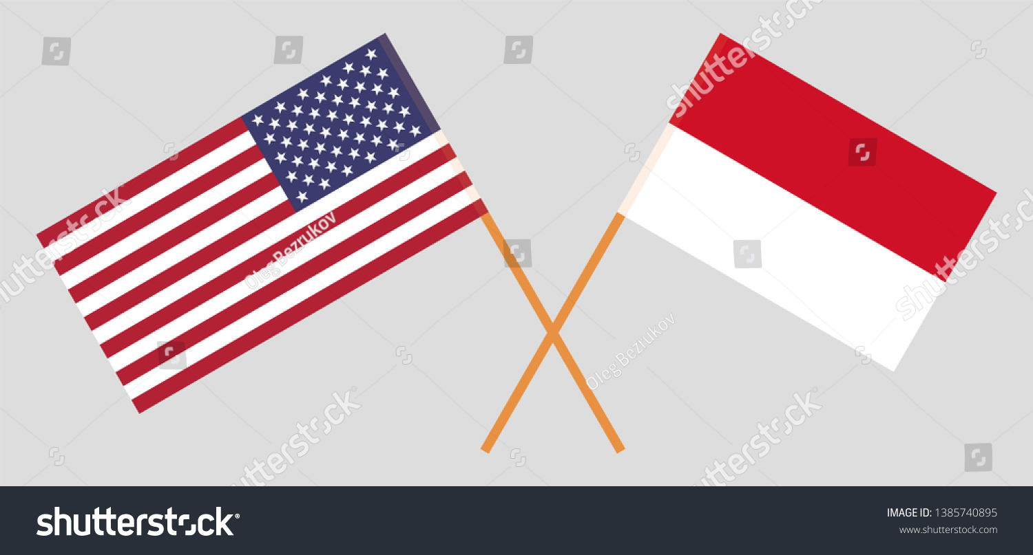 Indonesia Usa Indonesian United States America Stock Vector Royalty Free 1385740895