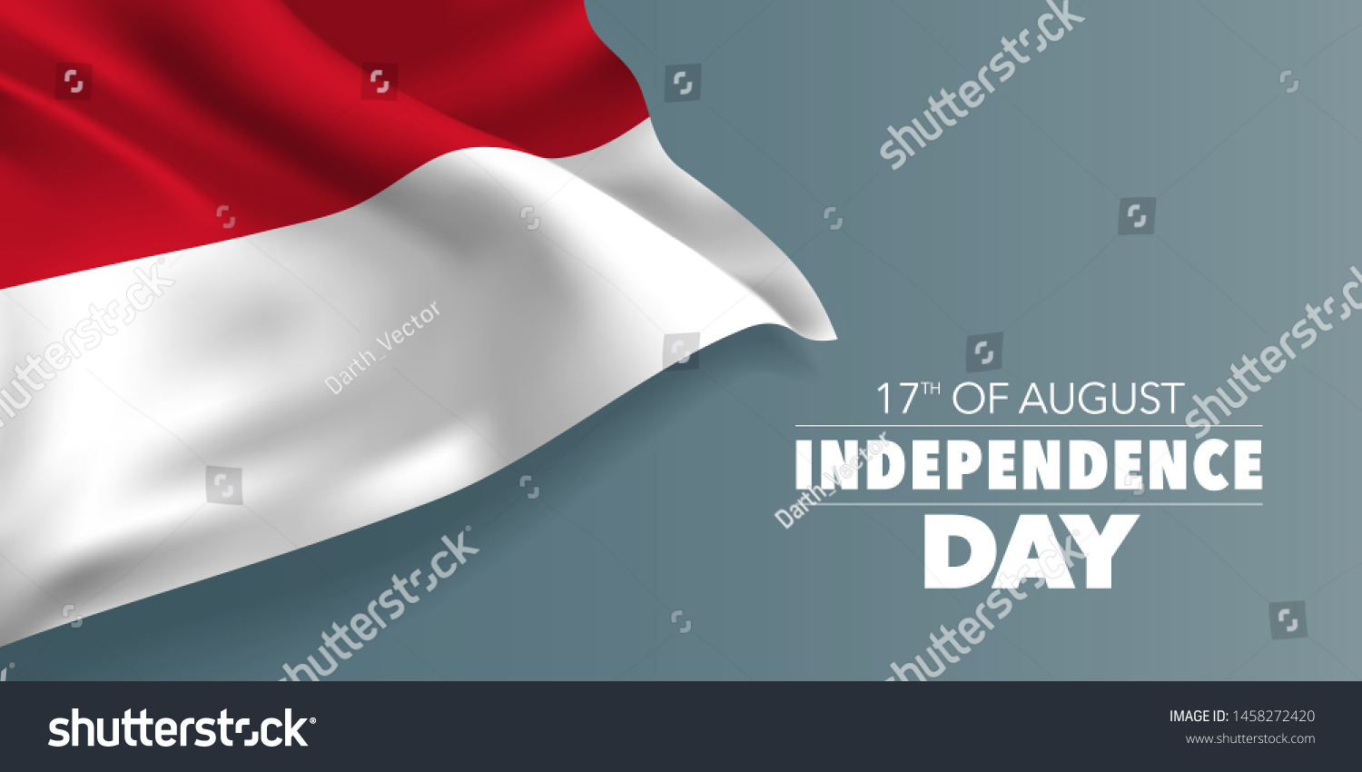 Indonesia Happy Independence Day Greeting Card Stock Vector (Royalty ...