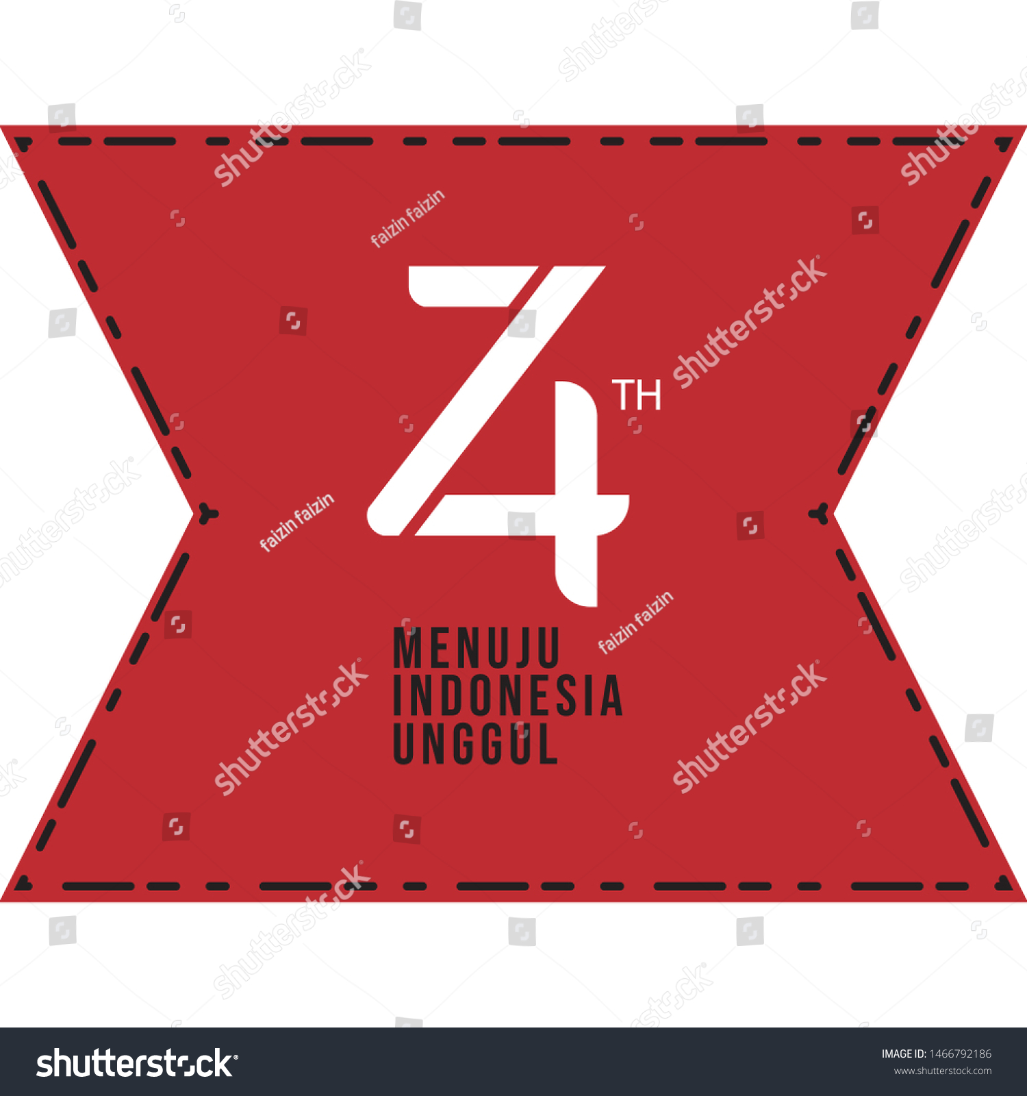 Indonesia Independence Day 74th Anniversary Vector 스톡 벡터(로열티 프리 