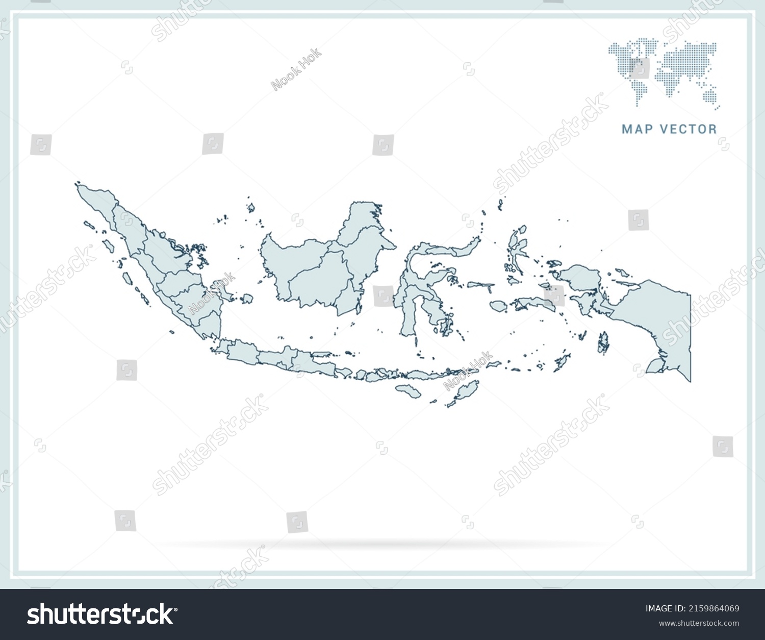 Indonesia Map Green Vector On White Stock Vector (Royalty Free ...