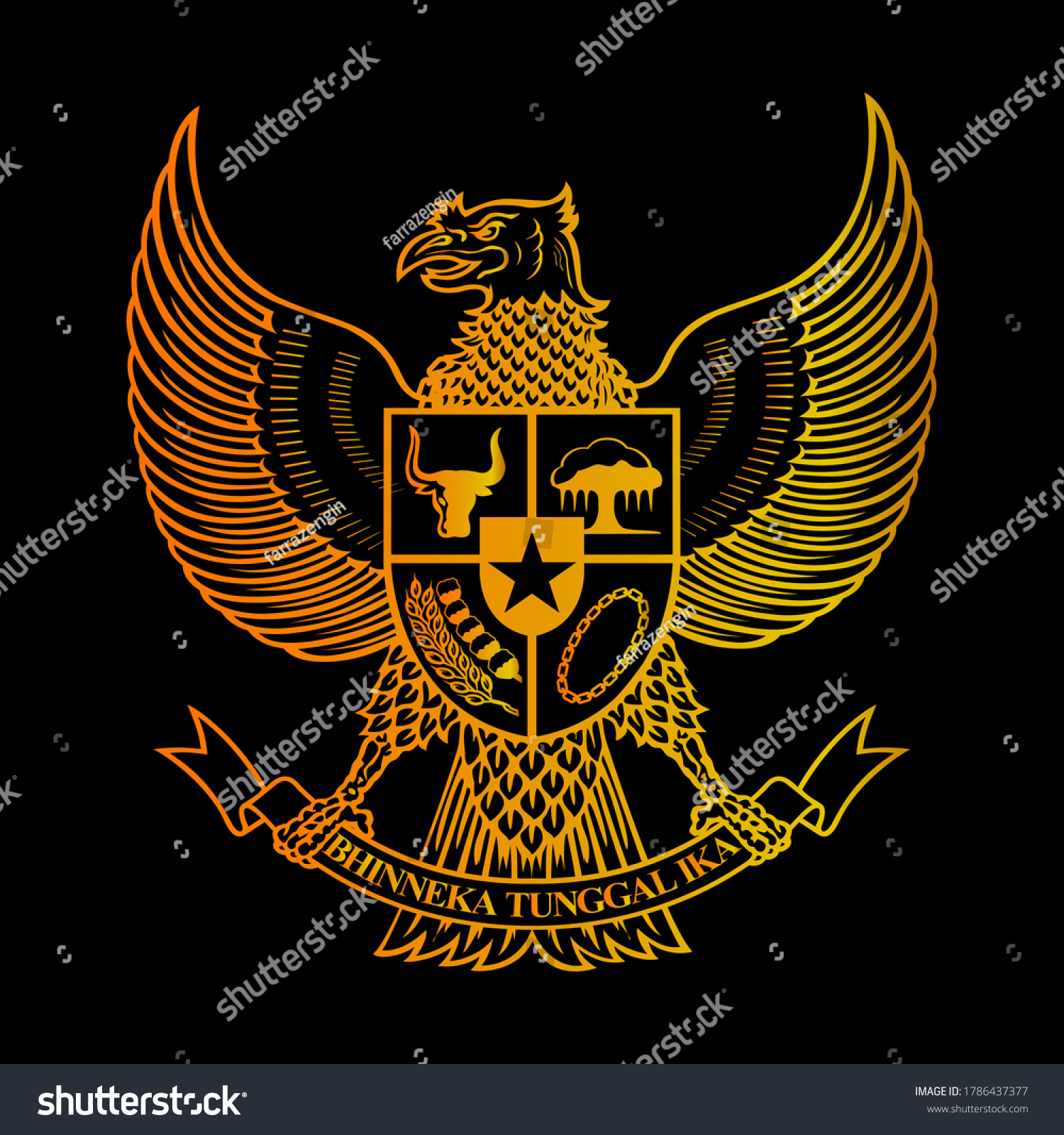 Indonesia Mascot Eagle Bird Garuda Pancasila Stock Vector Royalty Free