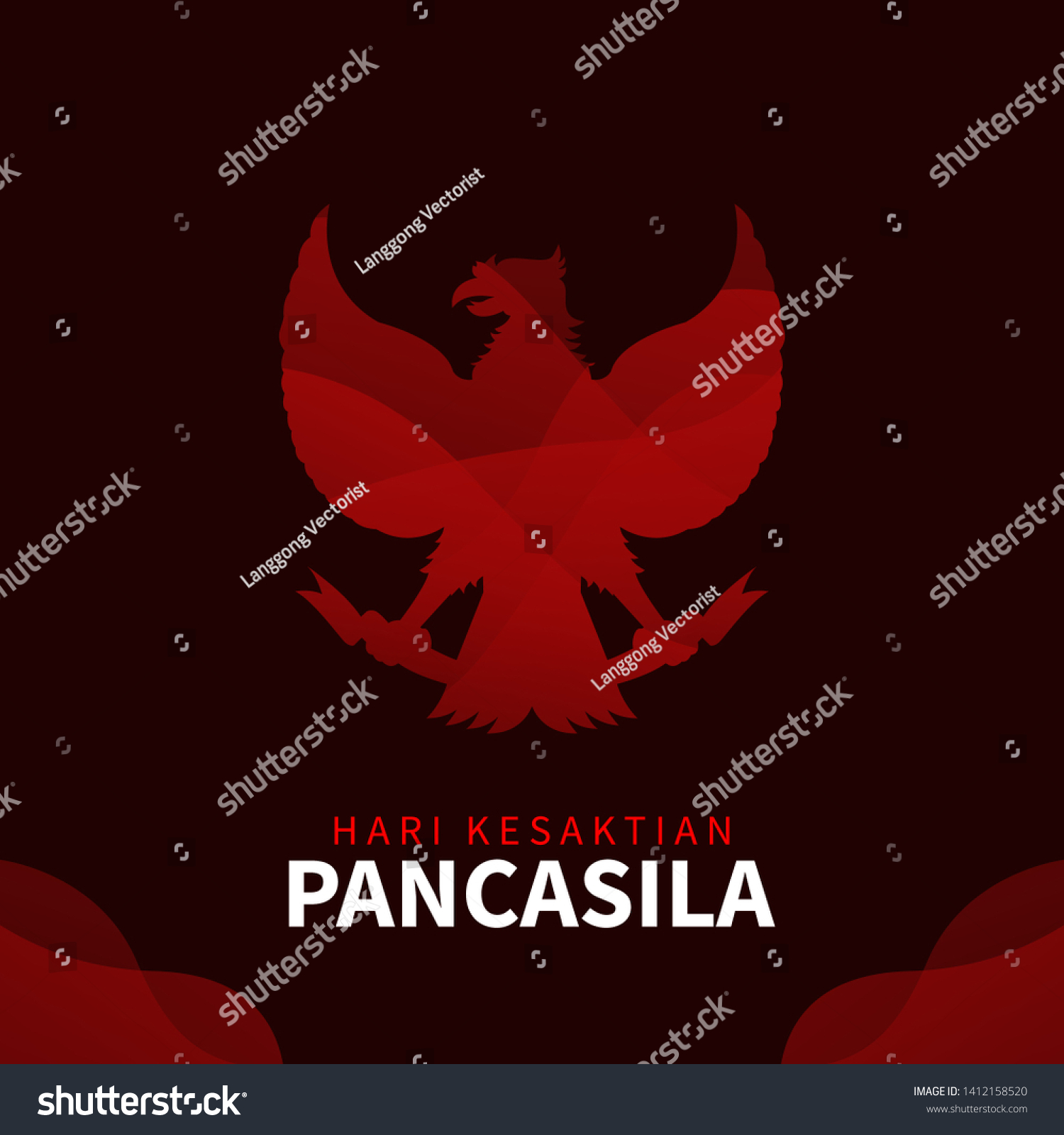 Indonesia Pancasila Day Hari Kesaktian Pancasila Stock Vector Royalty Free 1412158520