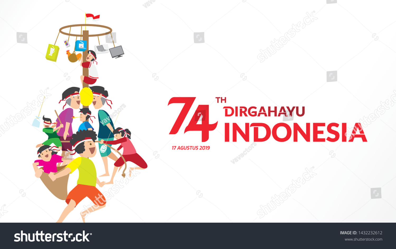 Indonesia Traditional Games During Independence Day Stock Vector Royalty Free 1432232612 7203