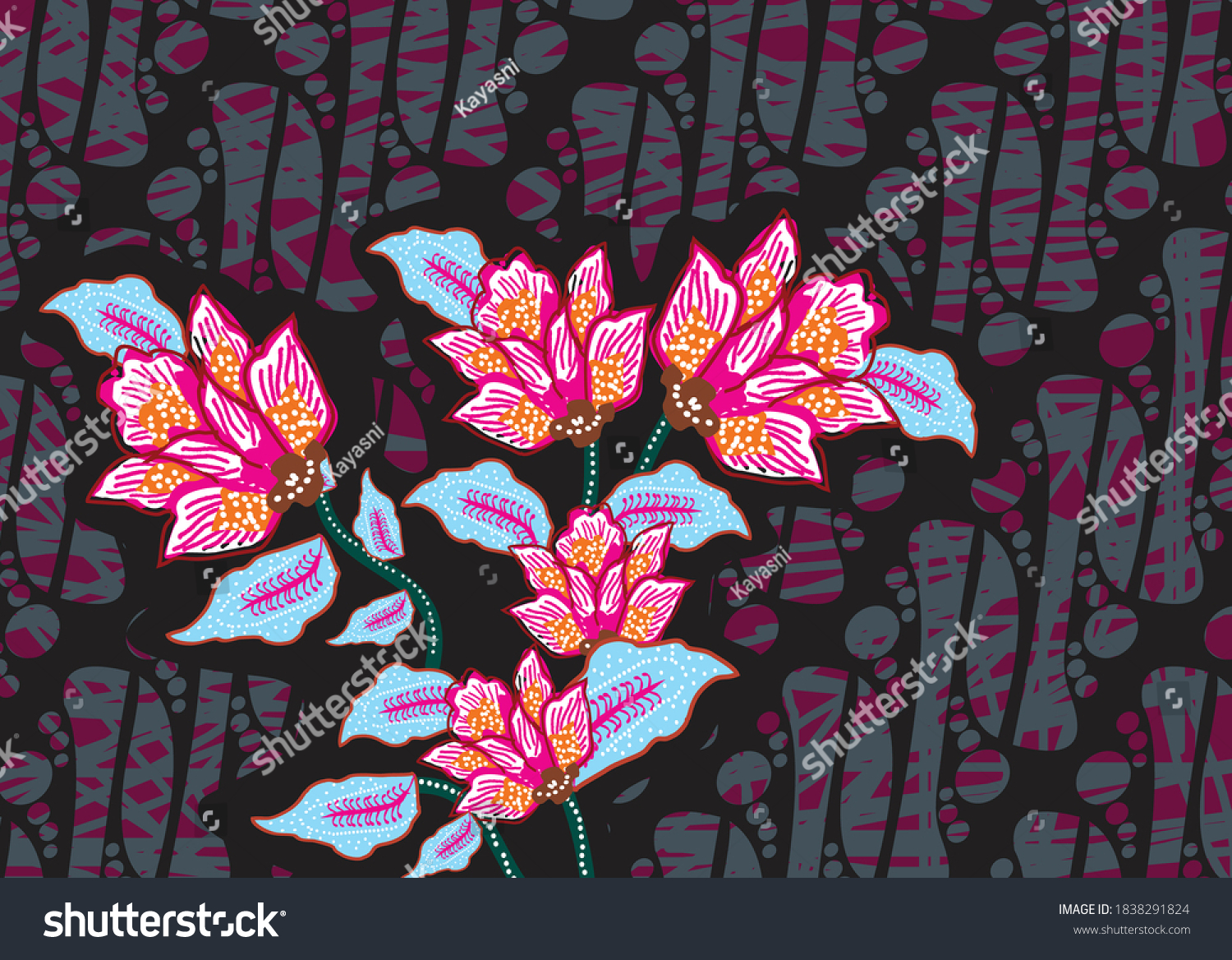 Indonesian Batik Motifs Very Distinctive Exclusive Stock Vector Royalty Free 1838291824