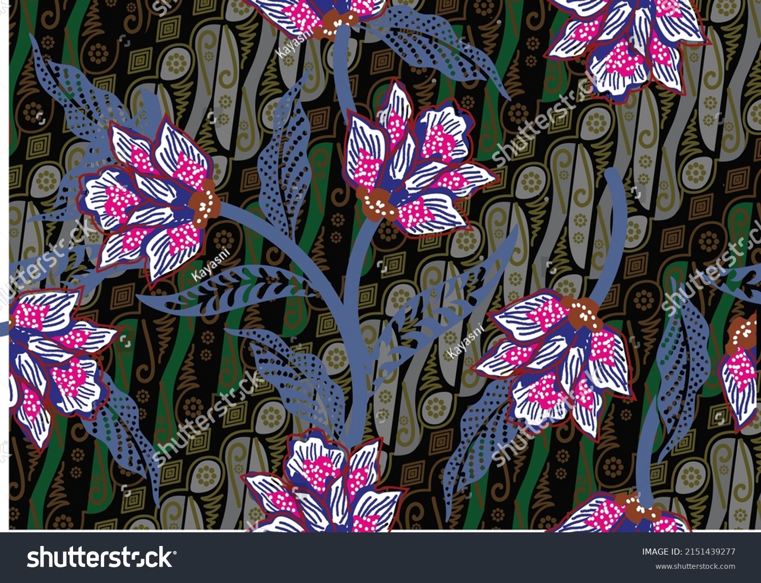 Indonesian Batik Motifs Very Distinctive Exclusive Stock Vector Royalty Free 2151439277