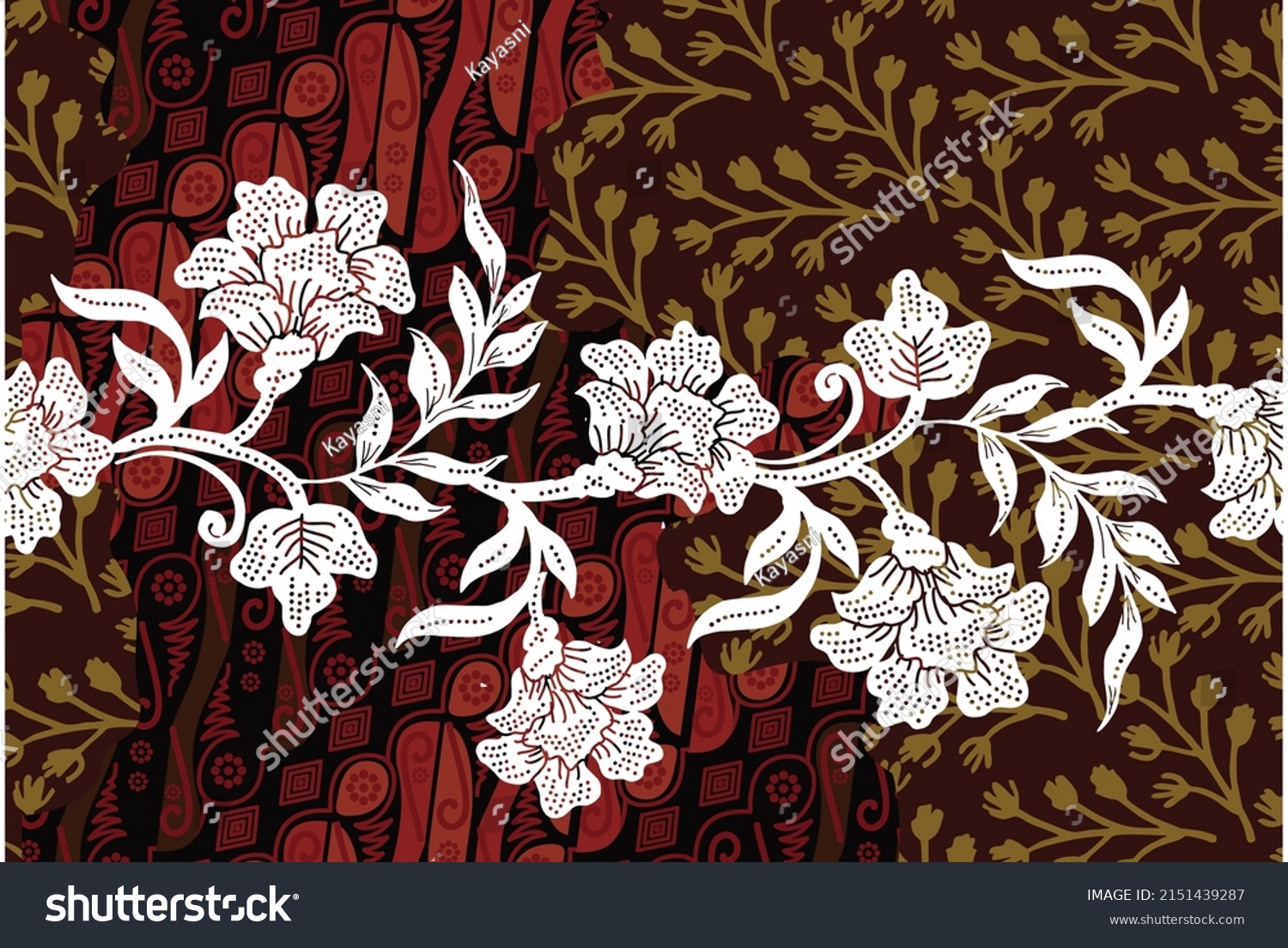 Indonesian Batik Motifs Very Distinctive Exclusive Stock Vector Royalty Free 2151439287