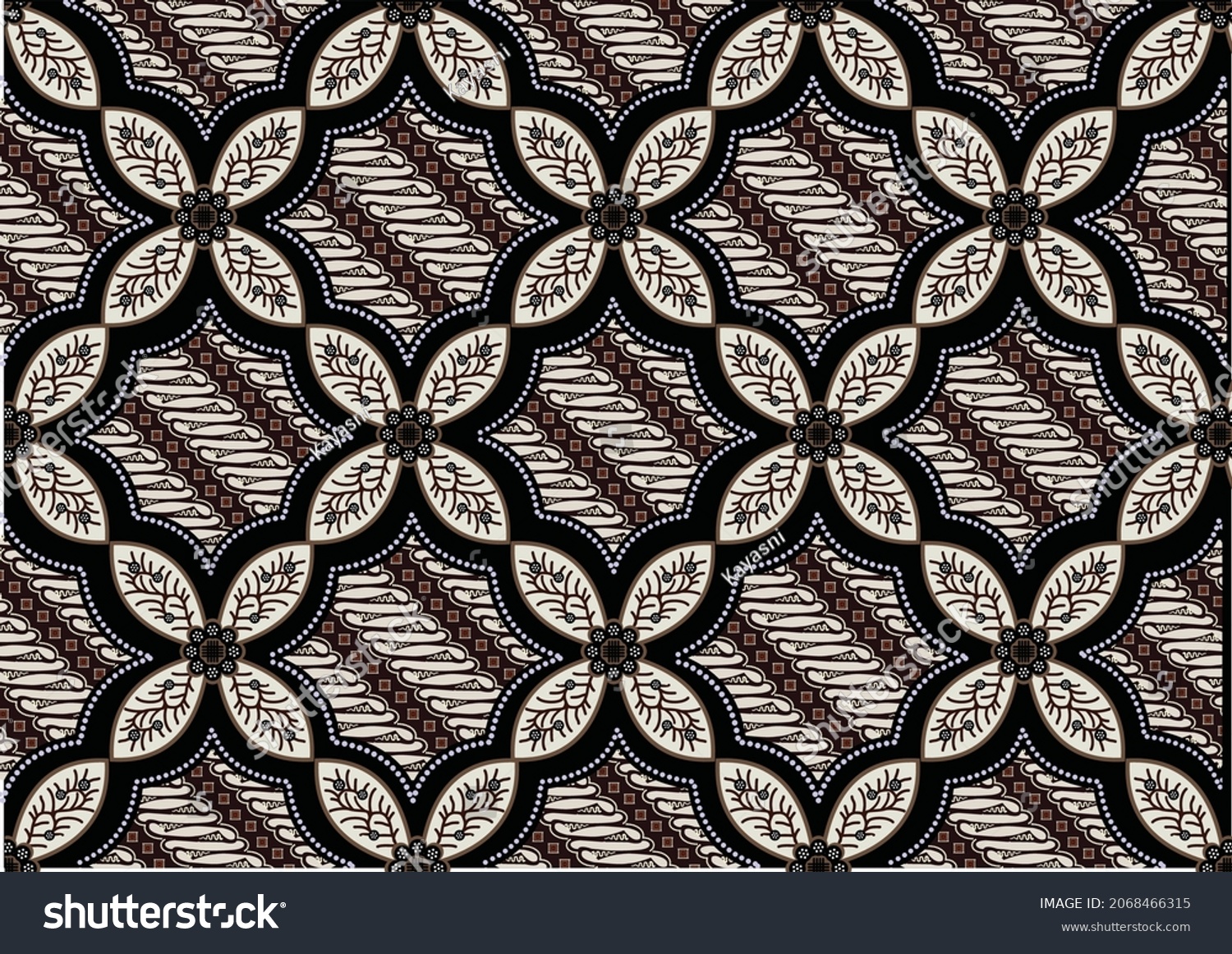 Indonesian Batik Motifs Very Distinctive Patterns Stock Vector Royalty Free 2068466315