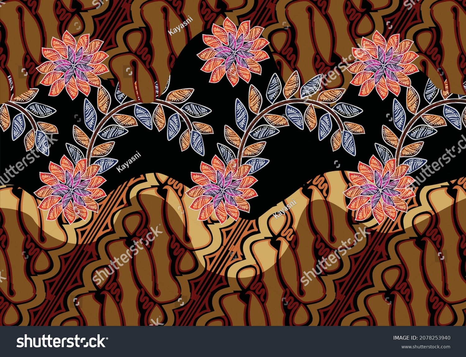 Indonesian Batik Motifs Very Distinctive Patterns Stock Vector Royalty Free 2078253940