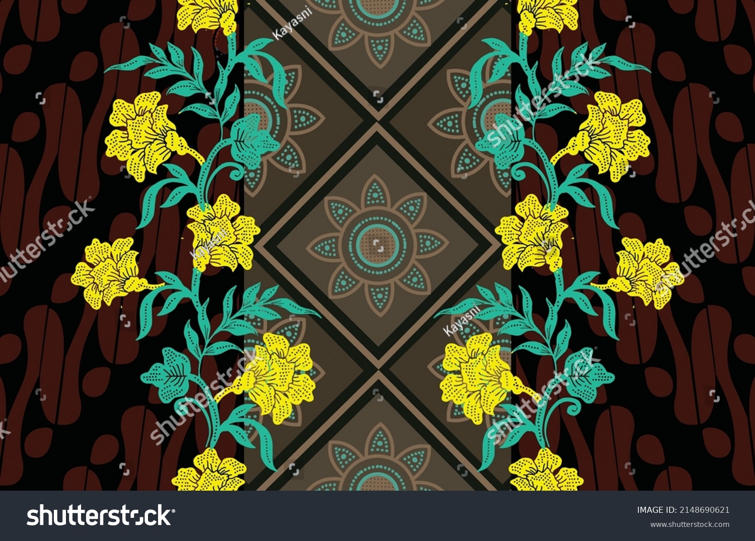 Indonesian Batik Motifs Very Distinctive Patterns Stock Vector Royalty Free 2148690621