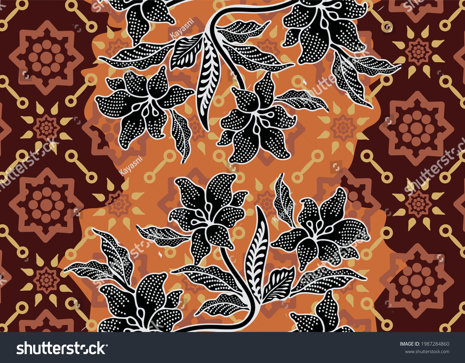 Indonesian Batik Motifs Very Distinctive Plant Stock Vector Royalty Free 1987284860 Shutterstock 